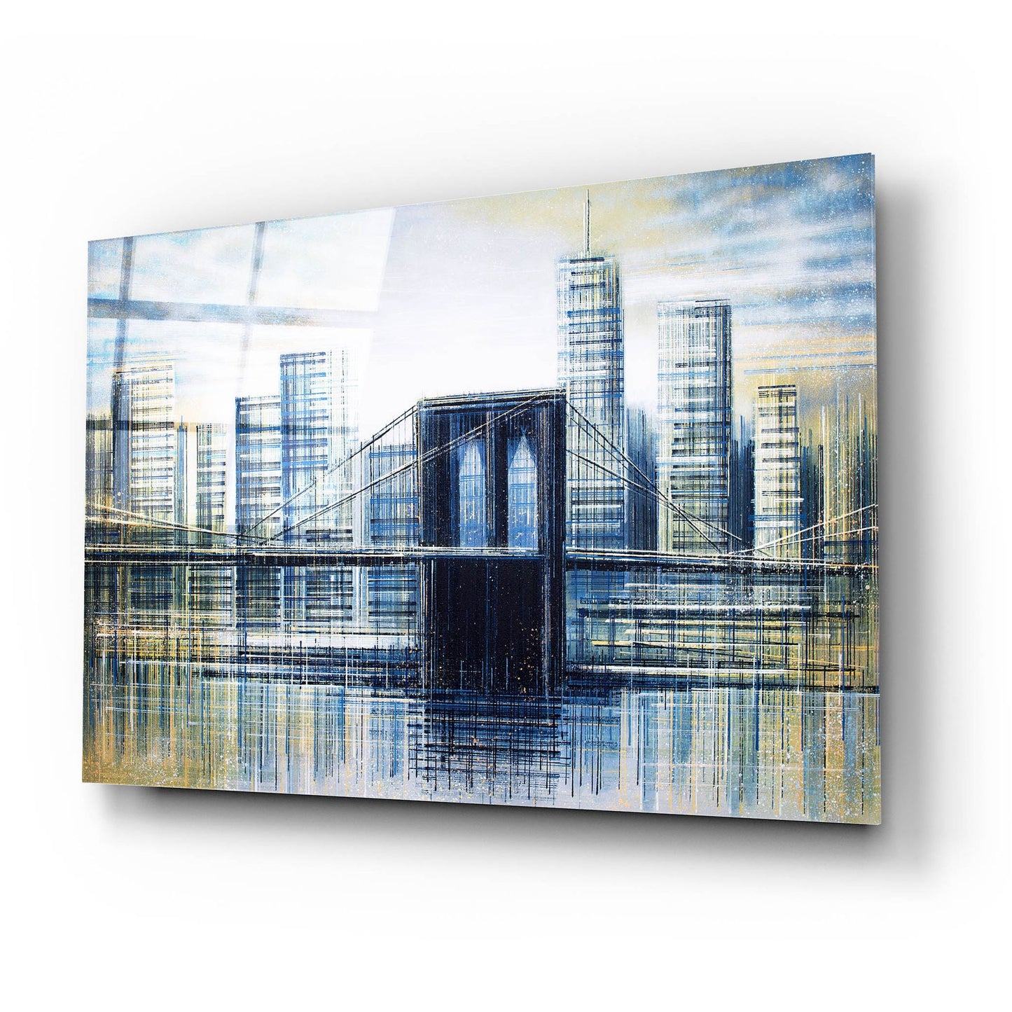 Epic Art 'Brooklyn Bridge at Dusk' by Marc Todd, Acrylic Glass Wall Art,24x16