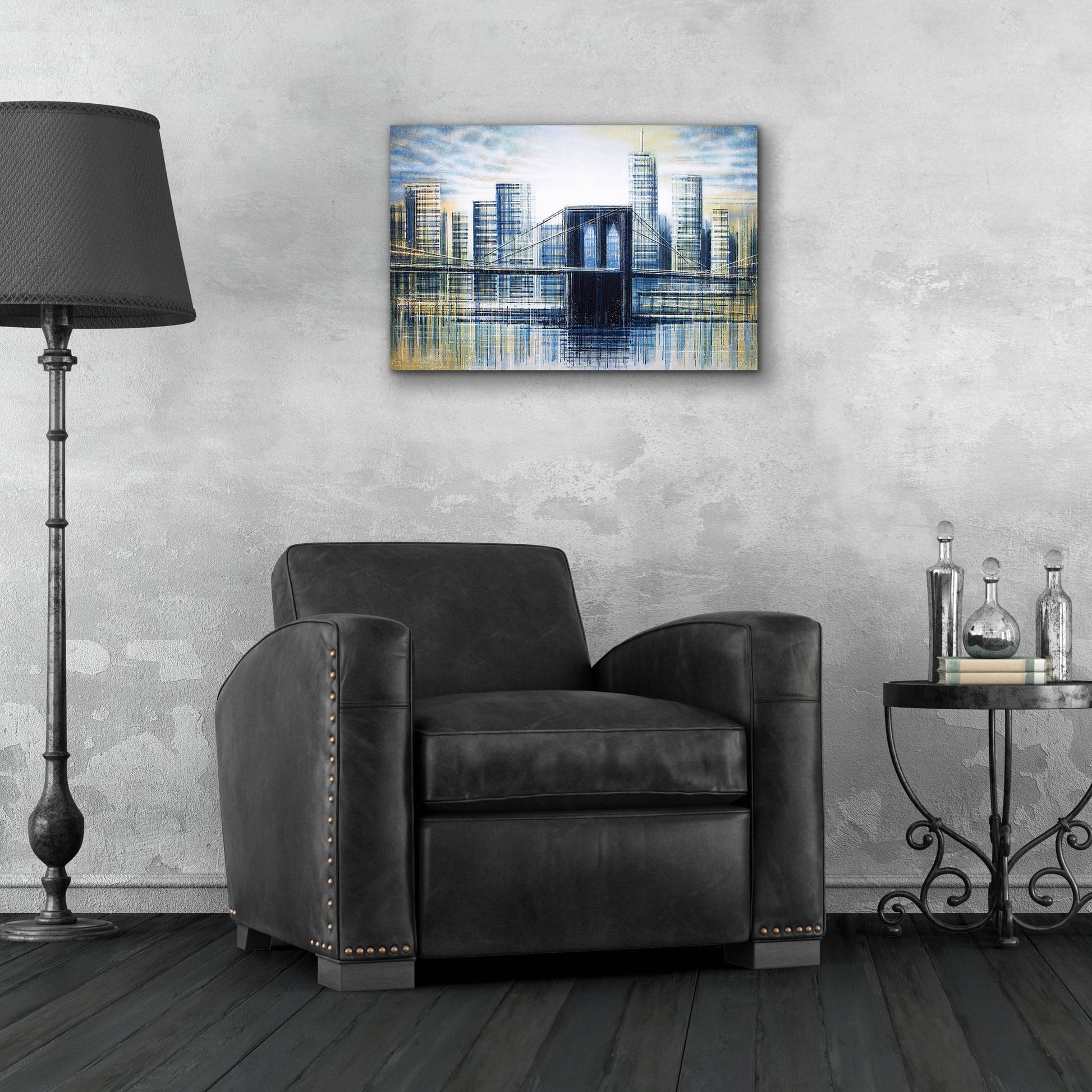 Epic Art 'Brooklyn Bridge at Dusk' by Marc Todd, Acrylic Glass Wall Art,24x16