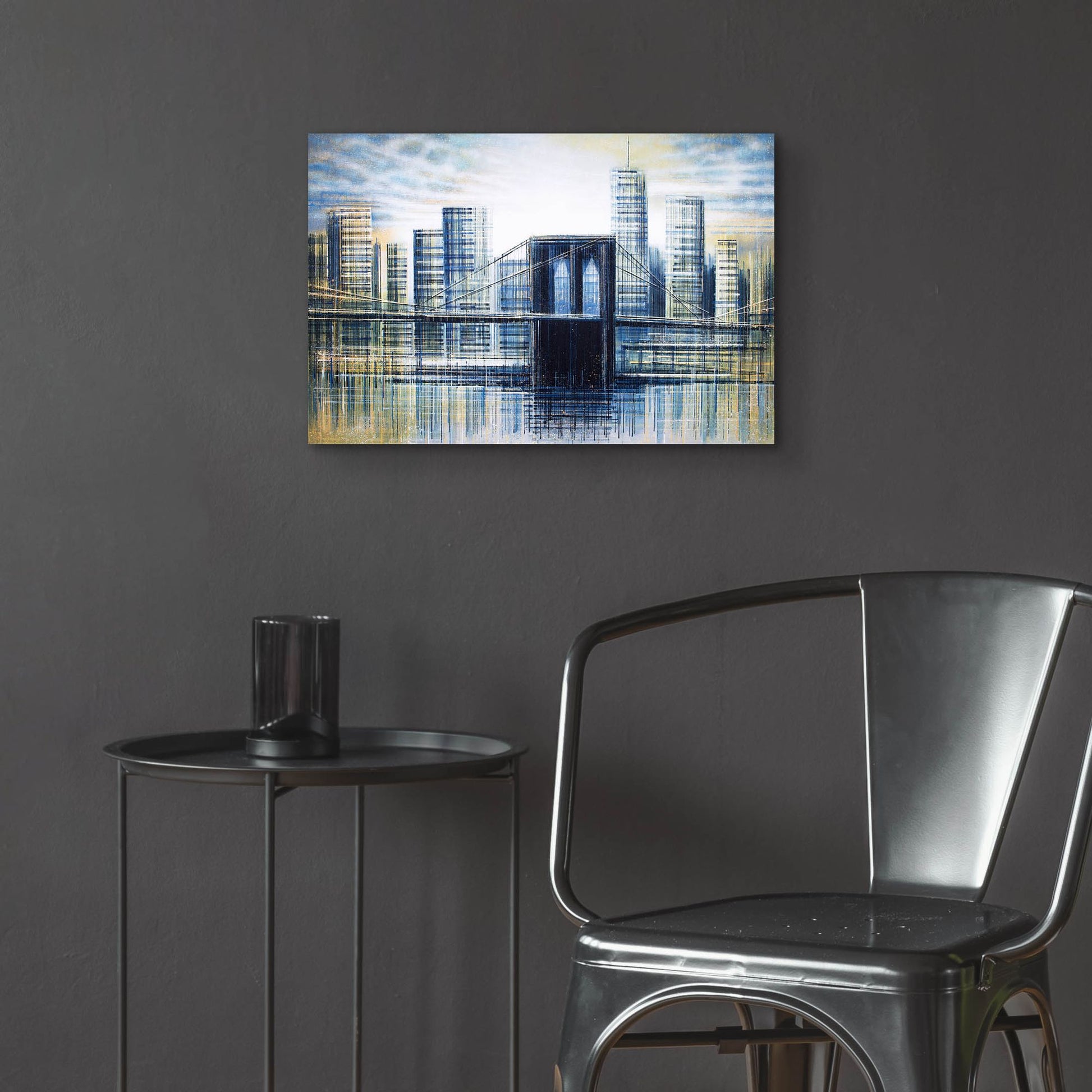 Epic Art 'Brooklyn Bridge at Dusk' by Marc Todd, Acrylic Glass Wall Art,24x16