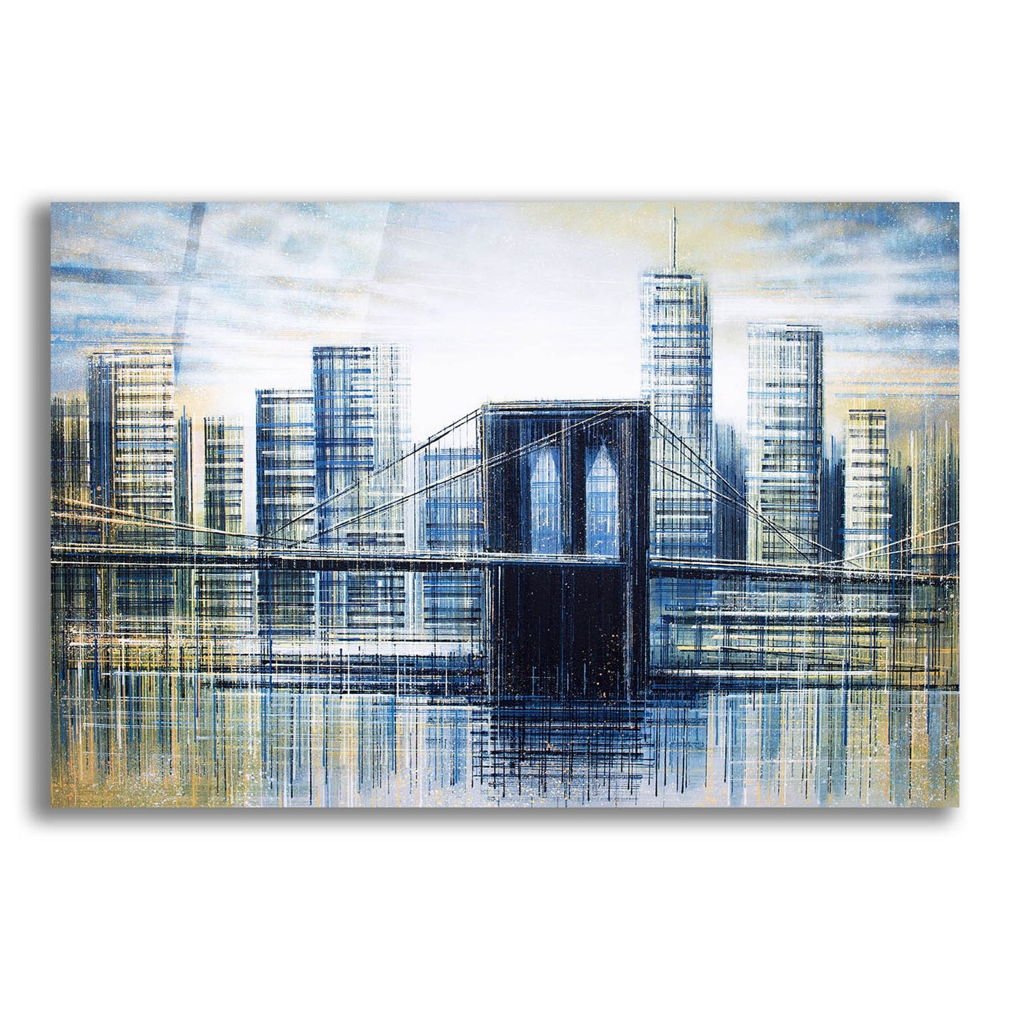 Epic Art 'Brooklyn Bridge at Dusk' by Marc Todd, Acrylic Glass Wall Art,24x16