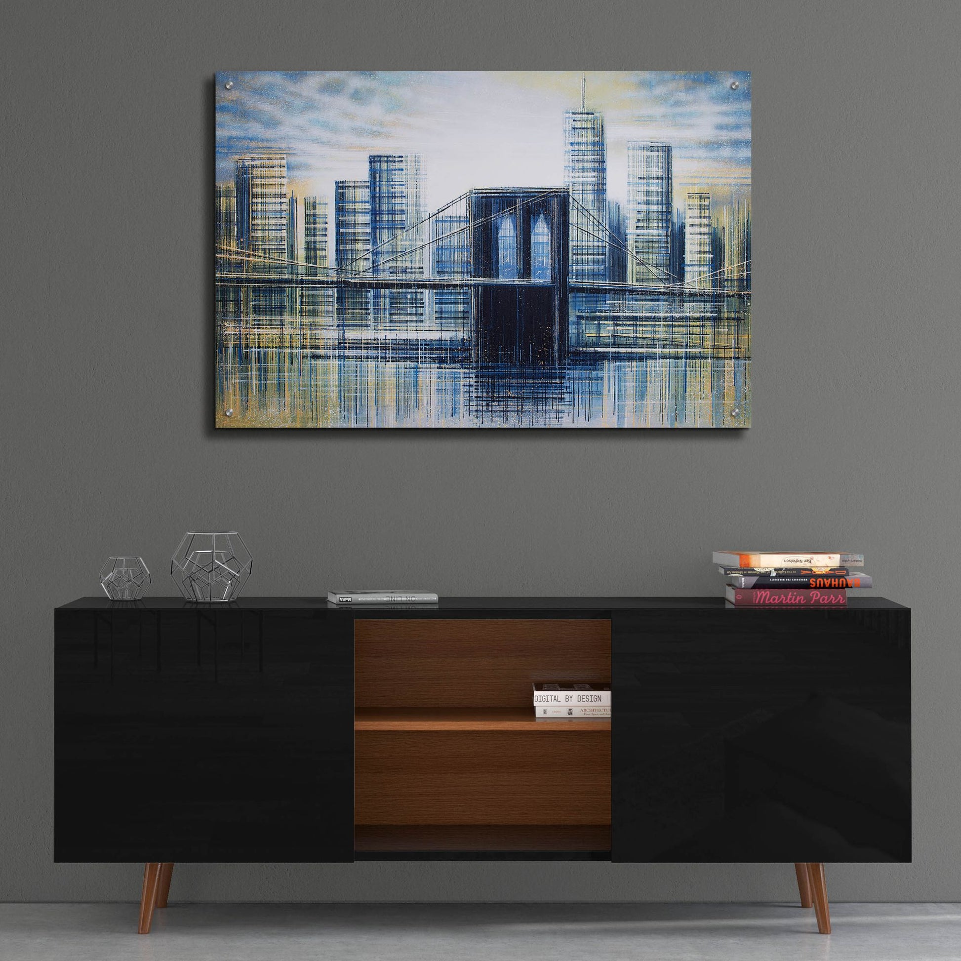 Epic Art 'Brooklyn Bridge at Dusk' by Marc Todd, Acrylic Glass Wall Art,36x24