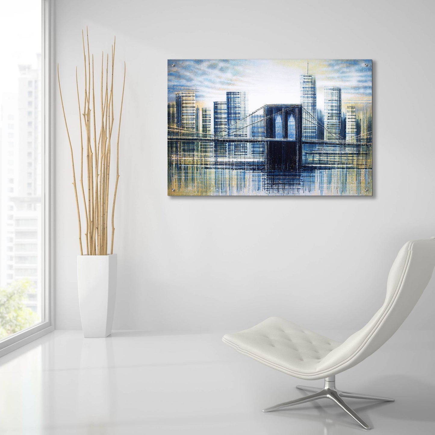 Epic Art 'Brooklyn Bridge at Dusk' by Marc Todd, Acrylic Glass Wall Art,36x24