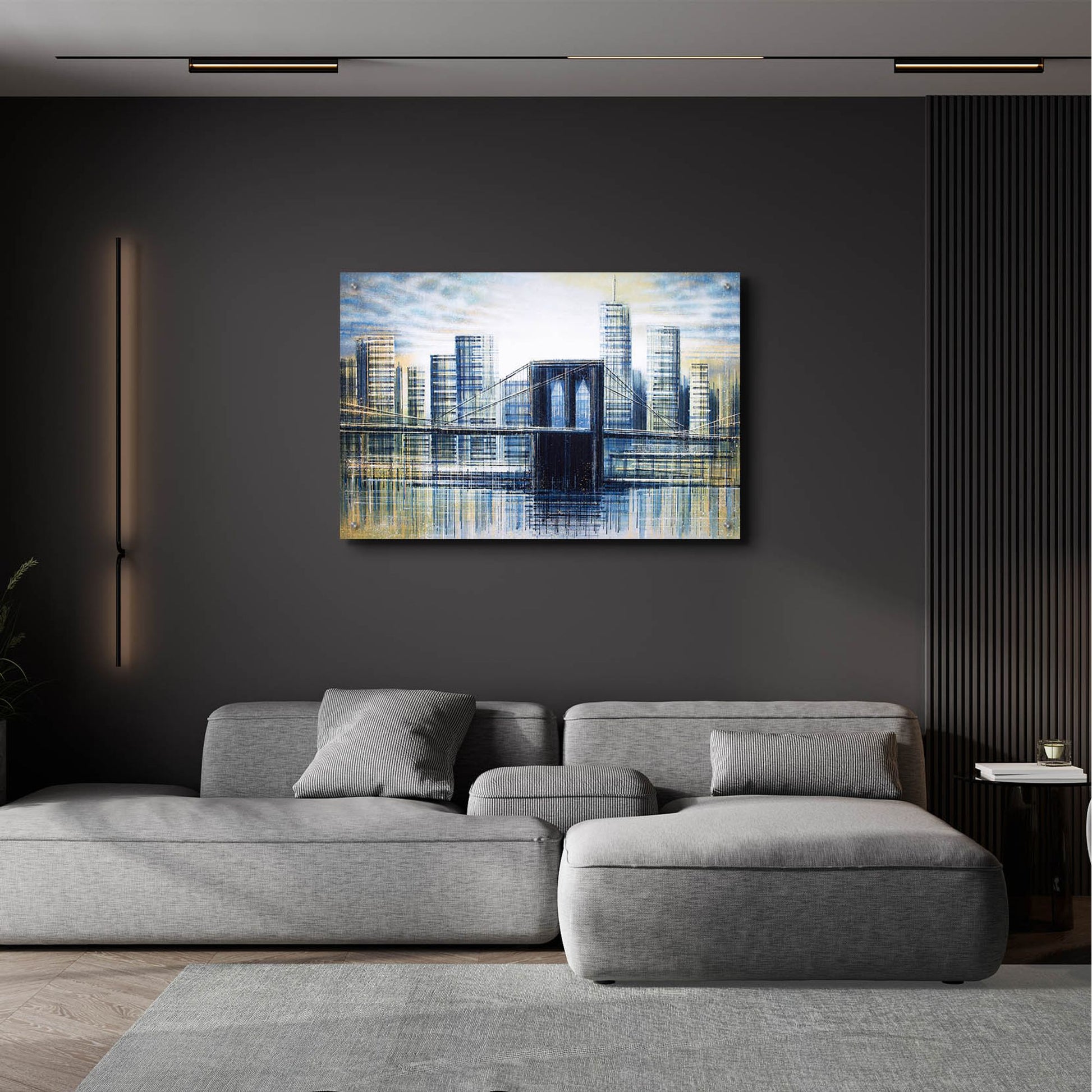 Epic Art 'Brooklyn Bridge at Dusk' by Marc Todd, Acrylic Glass Wall Art,36x24