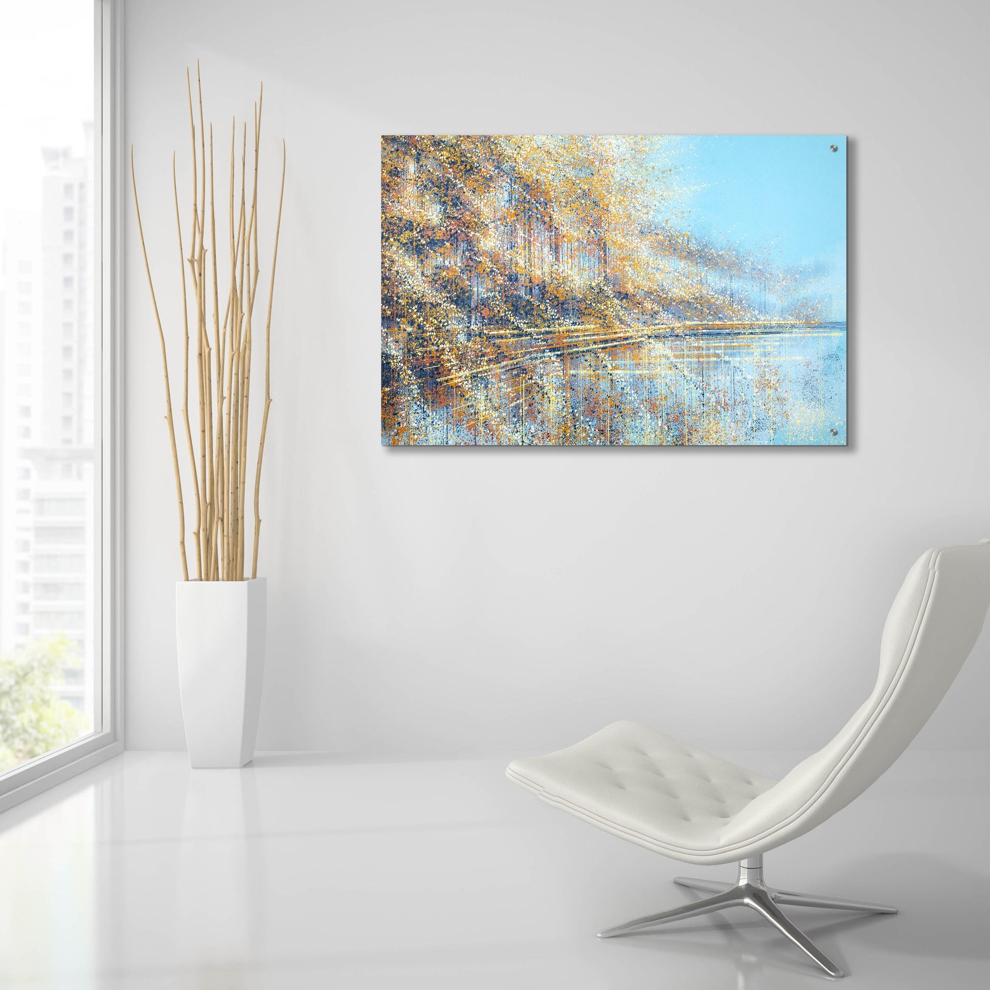 Epic Art 'Autumn Trees Reflection' by Marc Todd, Acrylic Glass Wall Art,36x24