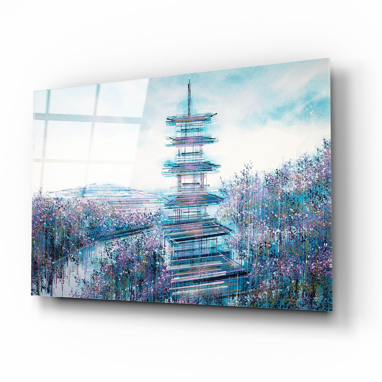 Epic Art 'Japanese Temple At Twilight' by Marc Todd, Acrylic Glass Wall Art,16x12