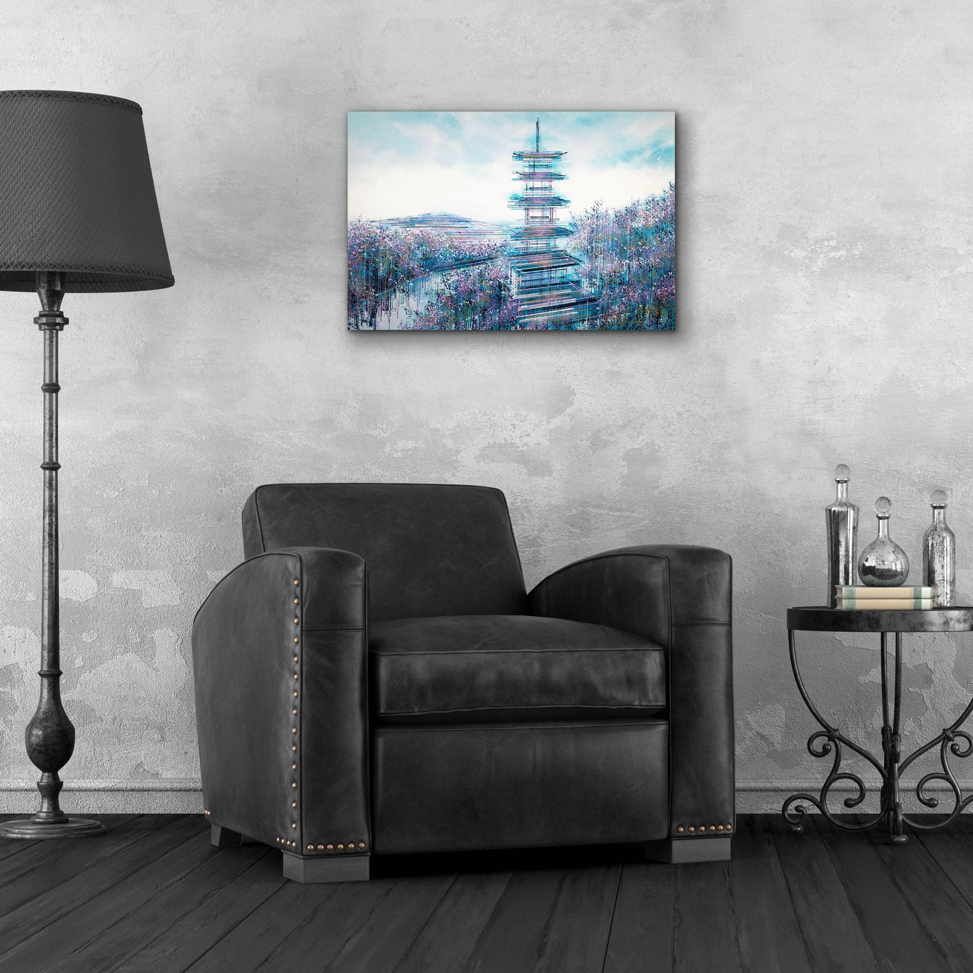 Epic Art 'Japanese Temple At Twilight' by Marc Todd, Acrylic Glass Wall Art,24x16