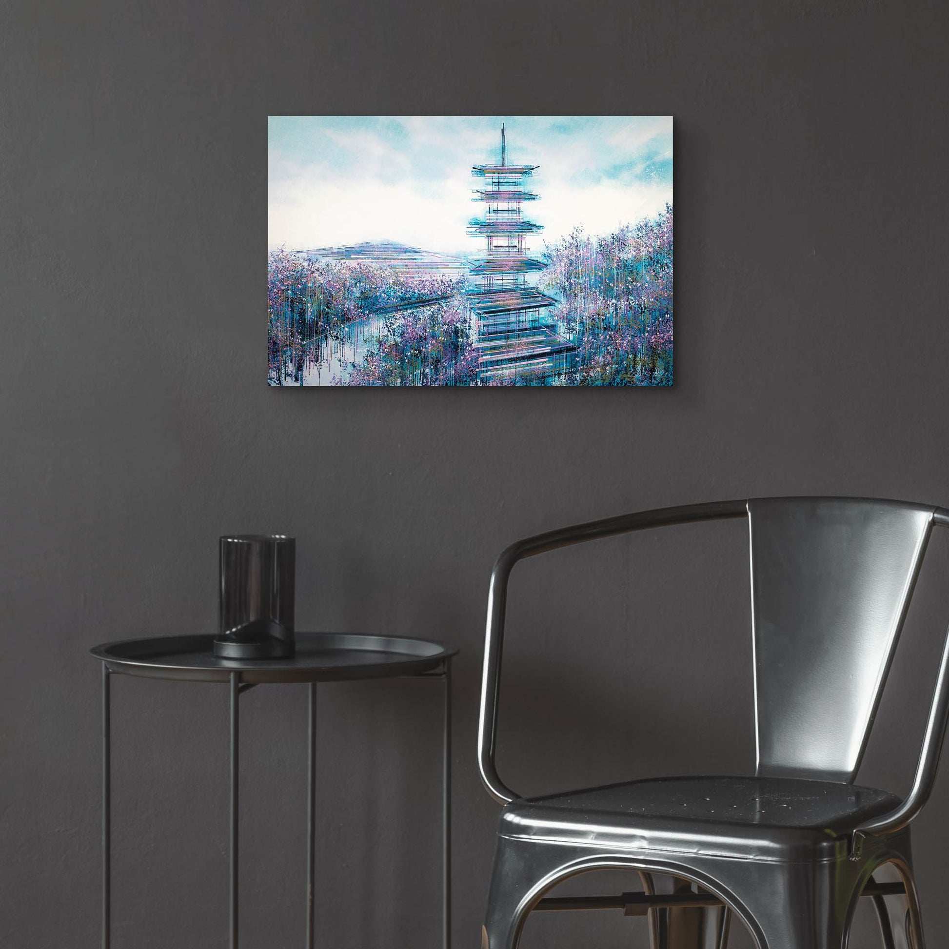 Epic Art 'Japanese Temple At Twilight' by Marc Todd, Acrylic Glass Wall Art,24x16