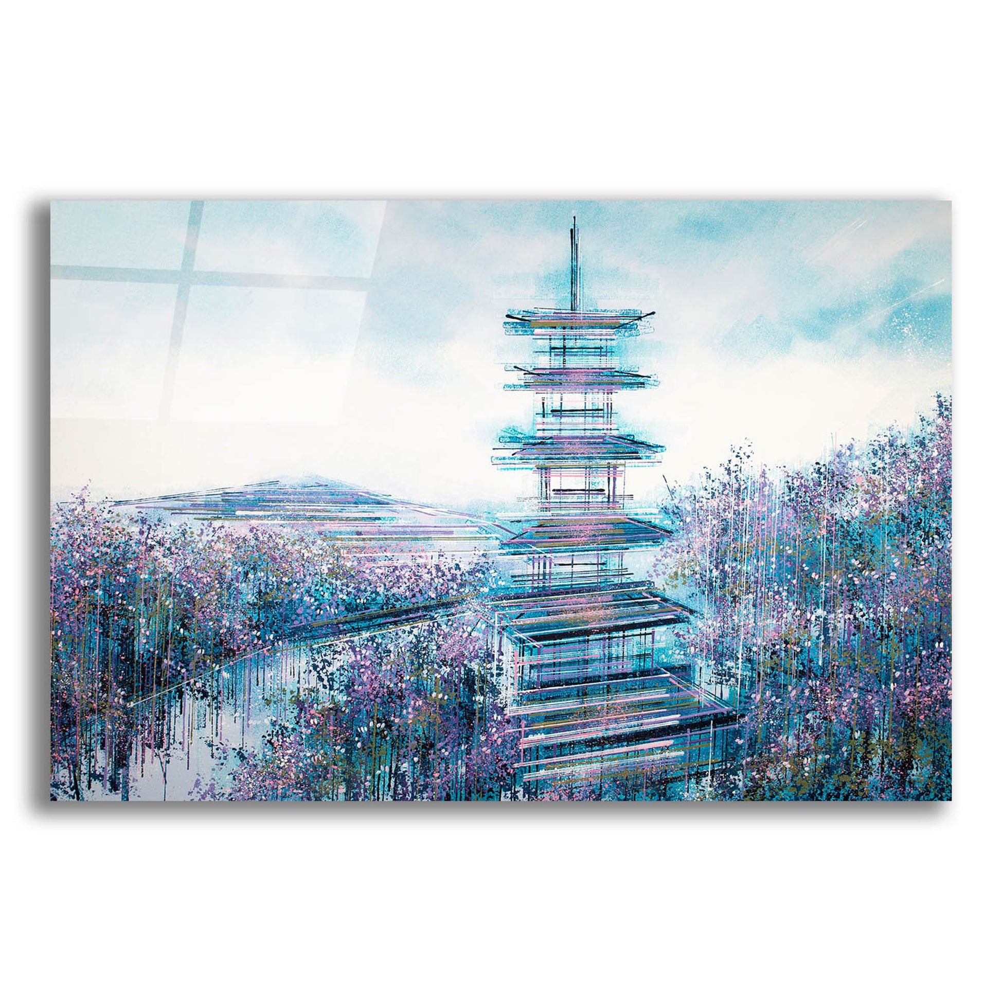 Epic Art 'Japanese Temple At Twilight' by Marc Todd, Acrylic Glass Wall Art,24x16