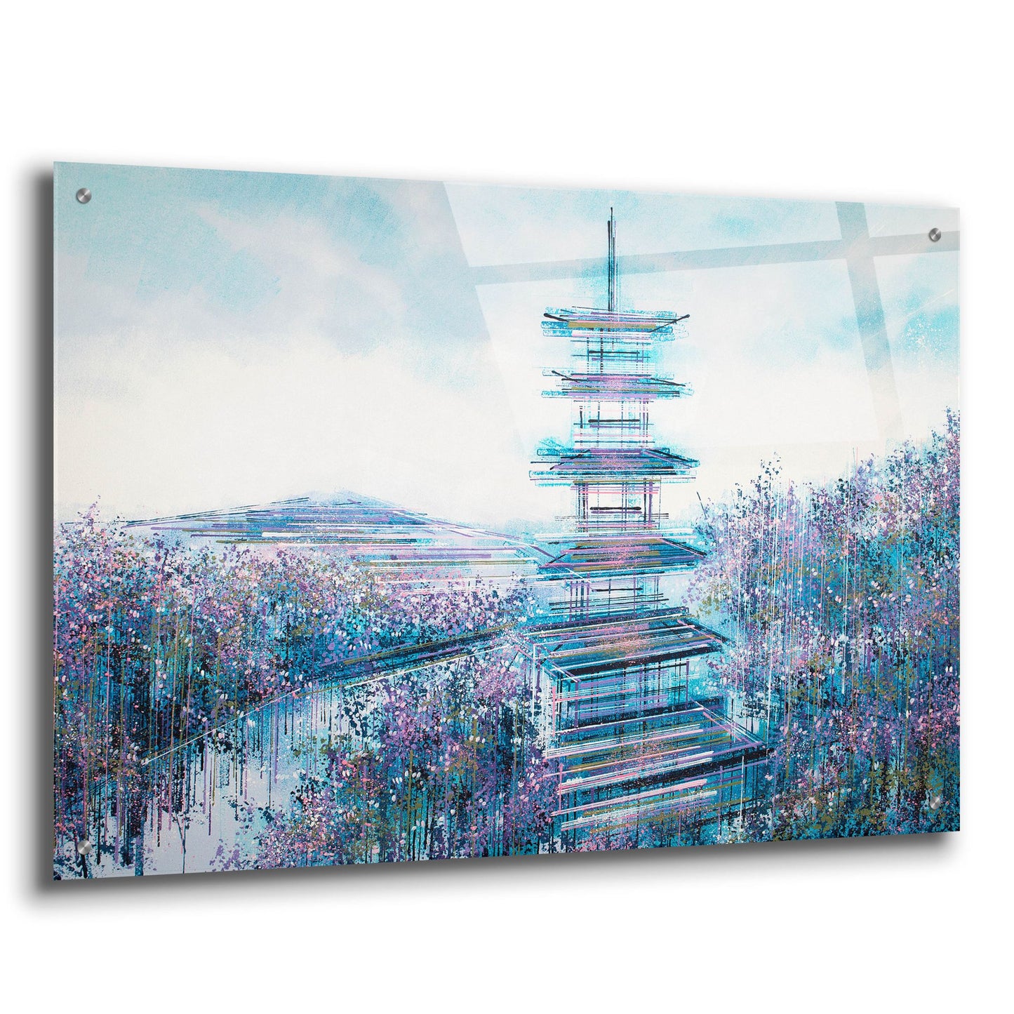 Epic Art 'Japanese Temple At Twilight' by Marc Todd, Acrylic Glass Wall Art,36x24