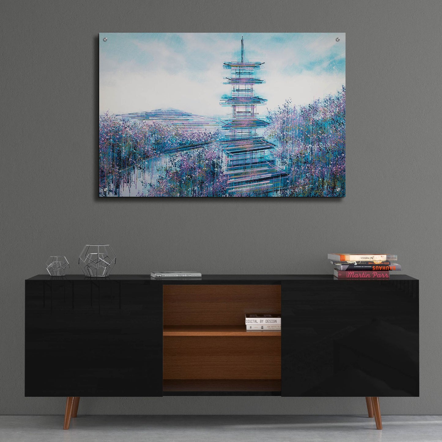 Epic Art 'Japanese Temple At Twilight' by Marc Todd, Acrylic Glass Wall Art,36x24