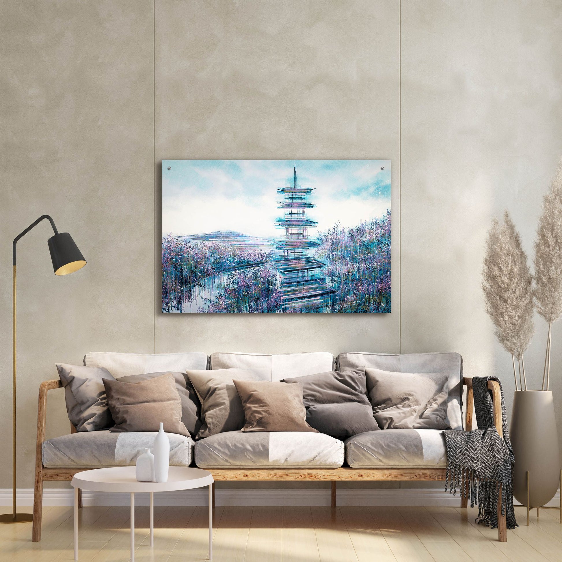 Epic Art 'Japanese Temple At Twilight' by Marc Todd, Acrylic Glass Wall Art,36x24