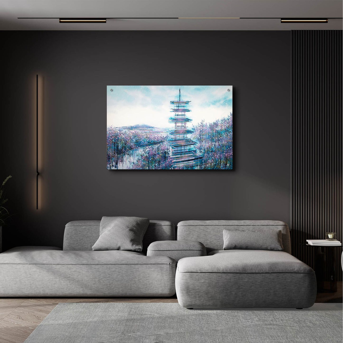 Epic Art 'Japanese Temple At Twilight' by Marc Todd, Acrylic Glass Wall Art,36x24