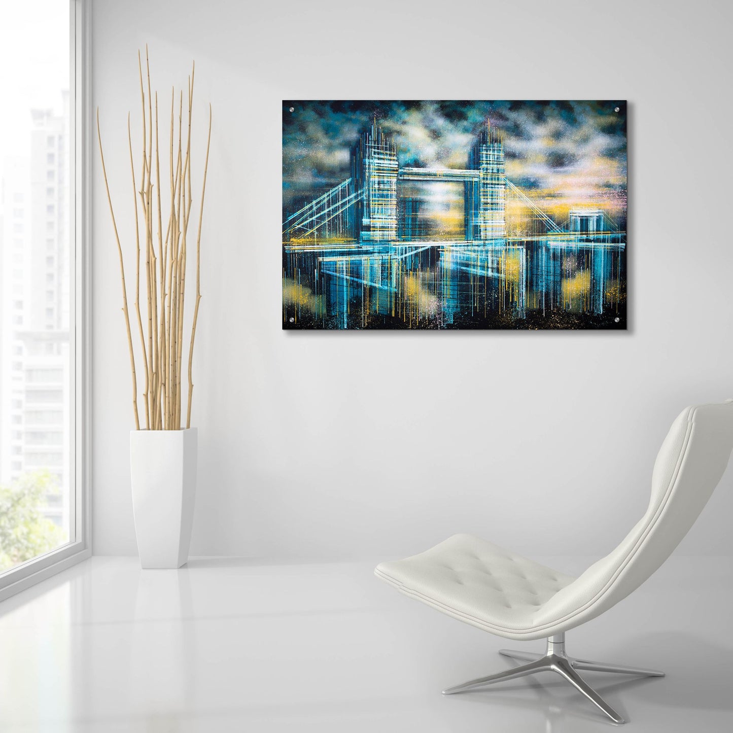 Epic Art 'Tower Bridge Under A Dramatic Sunset' by Marc Todd, Acrylic Glass Wall Art,36x24