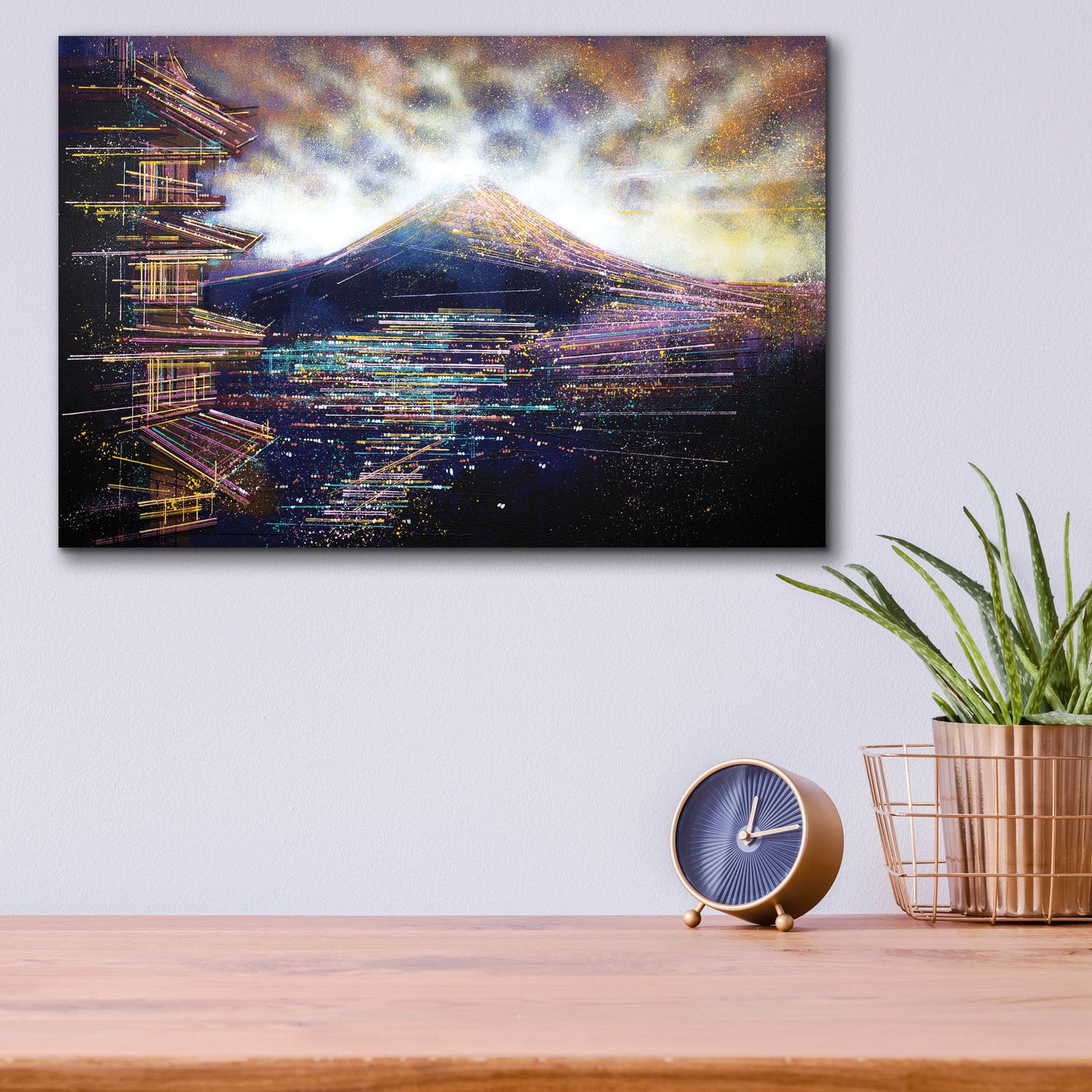 Epic Art 'Mount Fuji and Tokyo as Night Falls' by Marc Todd, Acrylic Glass Wall Art,16x12