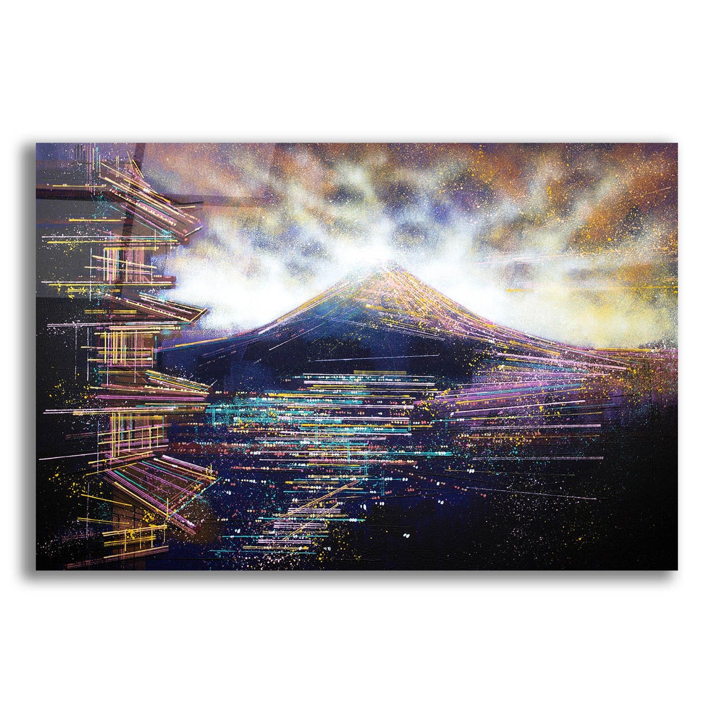 Epic Art 'Mount Fuji and Tokyo as Night Falls' by Marc Todd, Acrylic Glass Wall Art,24x16