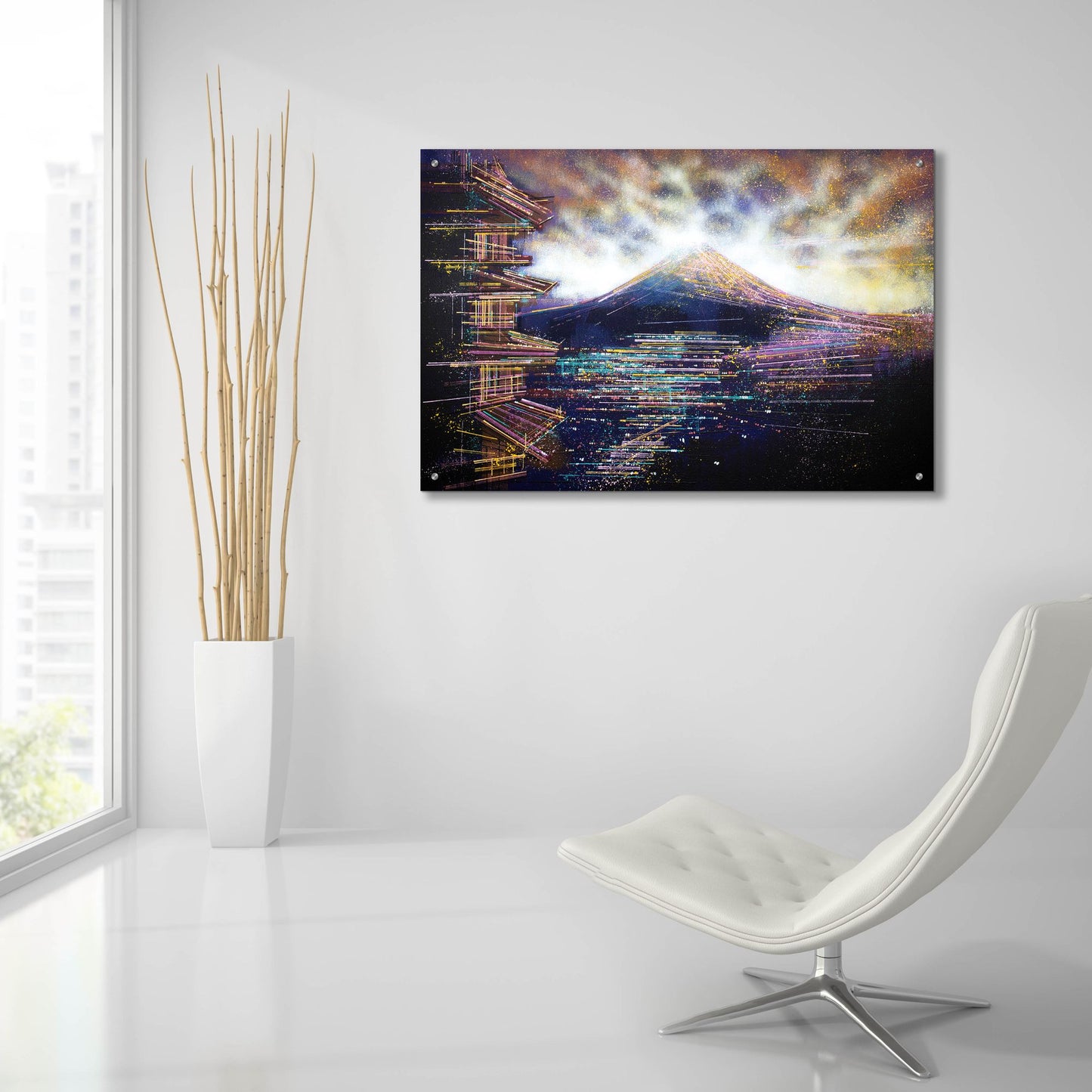 Epic Art 'Mount Fuji and Tokyo as Night Falls' by Marc Todd, Acrylic Glass Wall Art,36x24