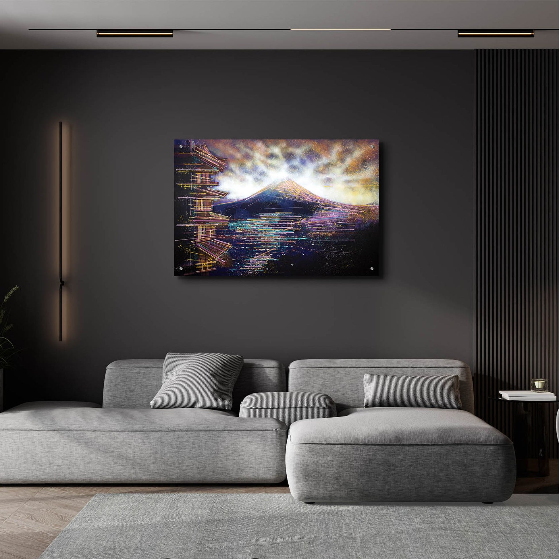 Epic Art 'Mount Fuji and Tokyo as Night Falls' by Marc Todd, Acrylic Glass Wall Art,36x24