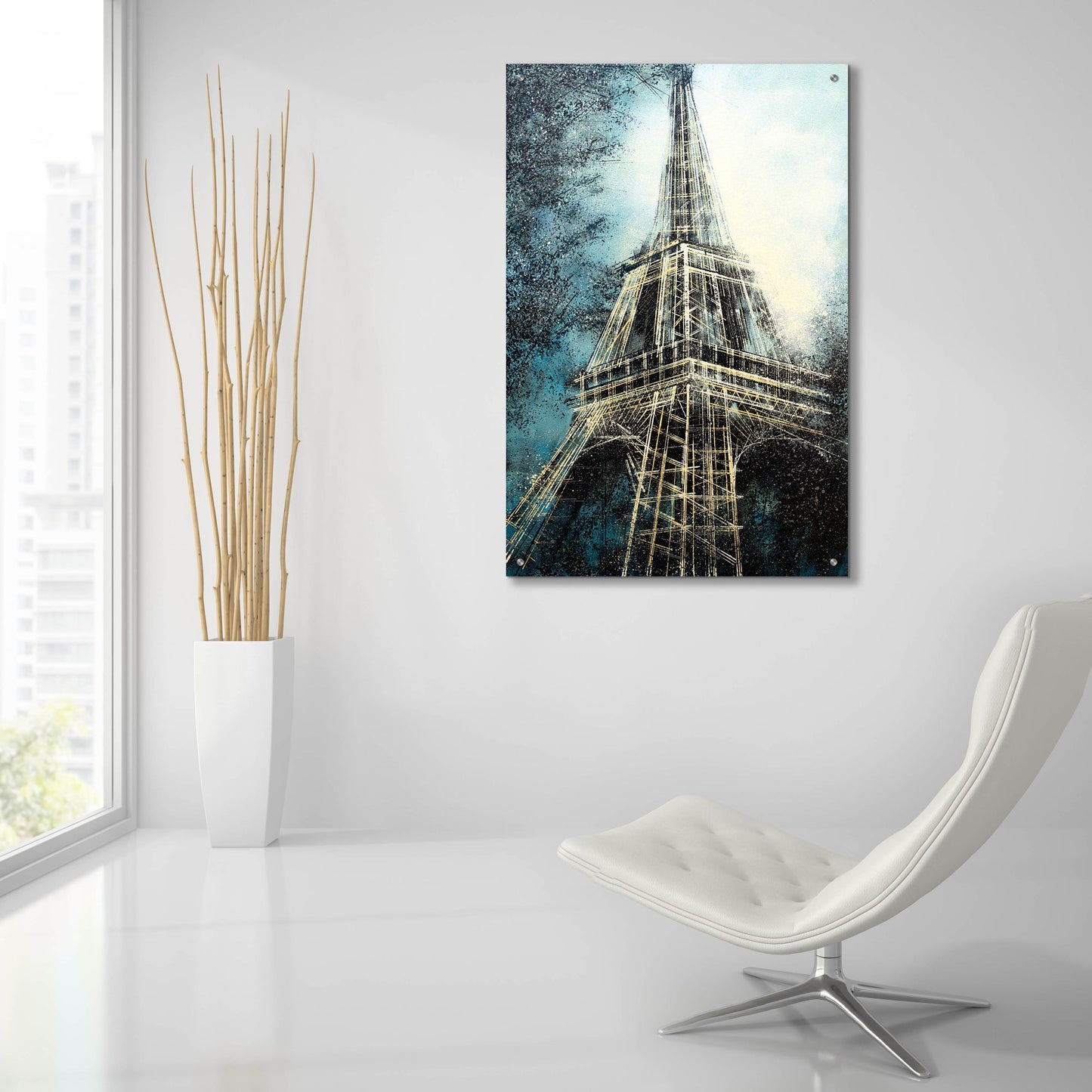 Epic Art 'The Eiffel Tower at Dusk' by Marc Todd, Acrylic Glass Wall Art,24x36