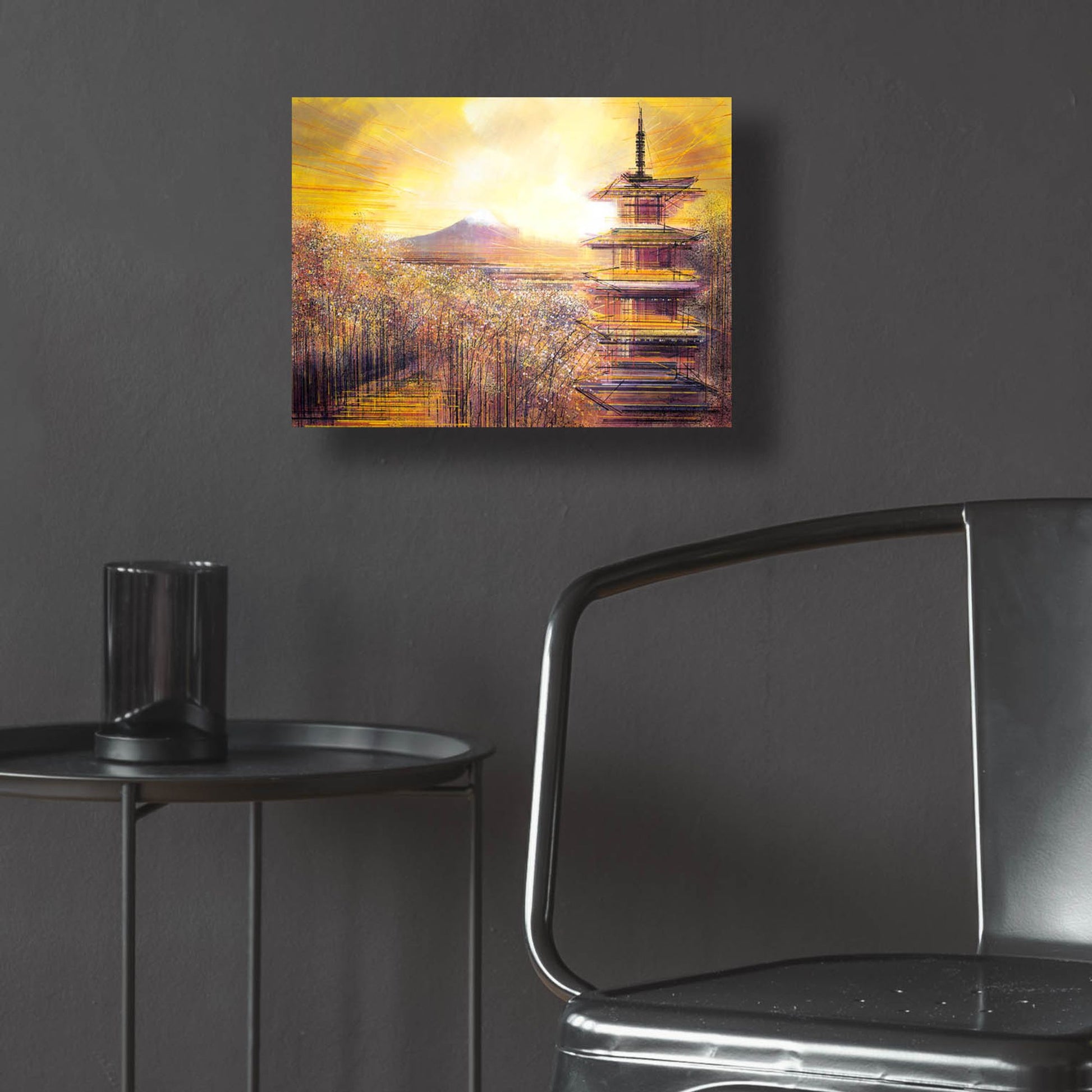 Epic Art ' Japan, Mount Fuji Under A Golden Sunset' by Marc Todd, Acrylic Glass Wall Art,16x12