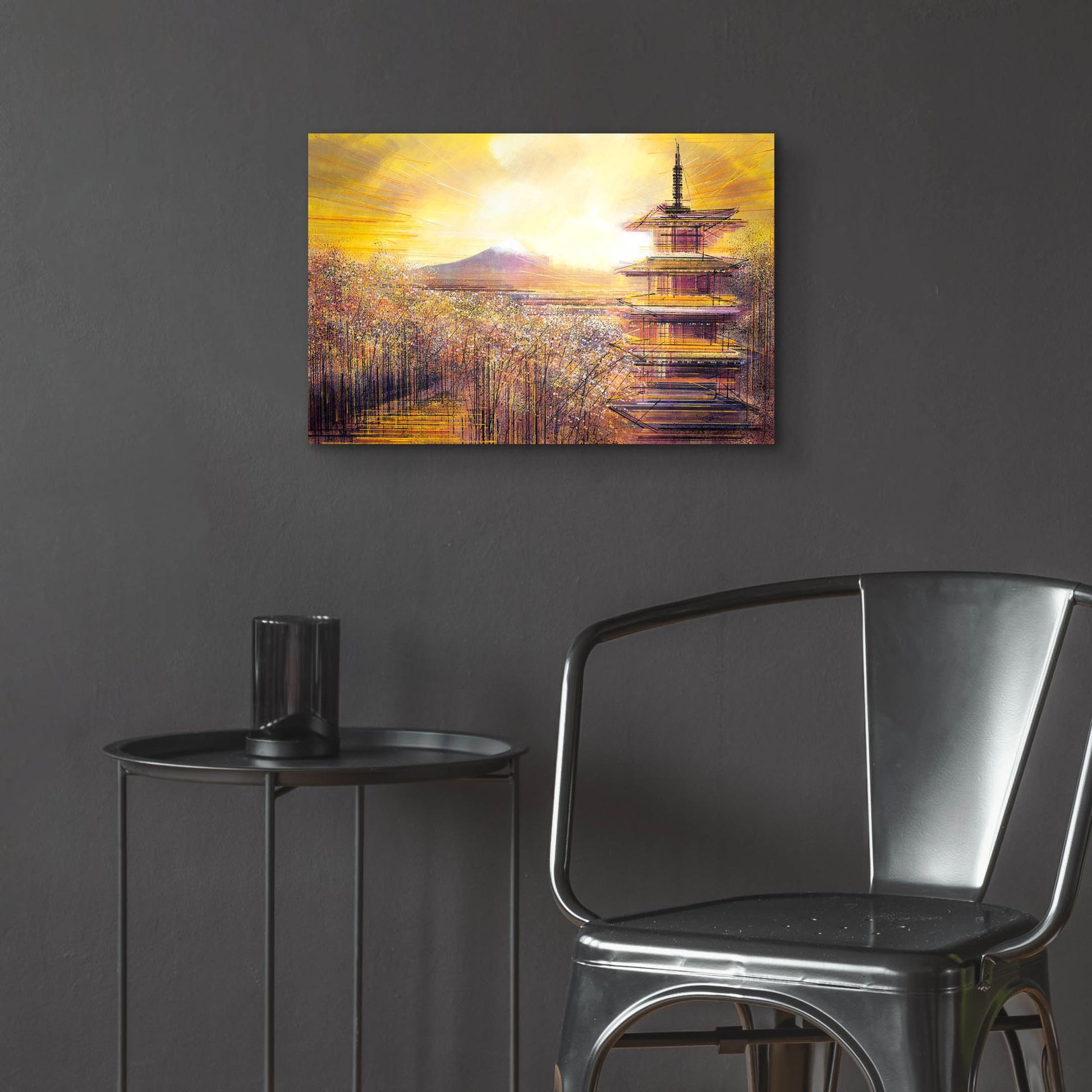 Epic Art ' Japan, Mount Fuji Under A Golden Sunset' by Marc Todd, Acrylic Glass Wall Art,24x16