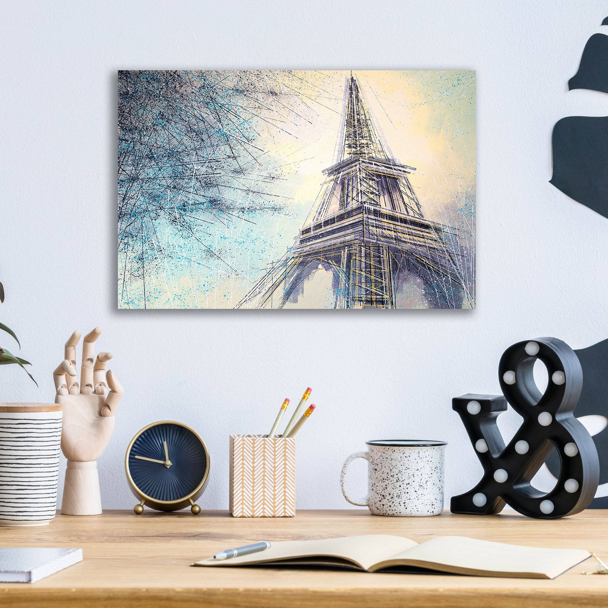 Epic Art 'The Eiffel Tower At Dusk 2' by Marc Todd, Acrylic Glass Wall Art,16x12