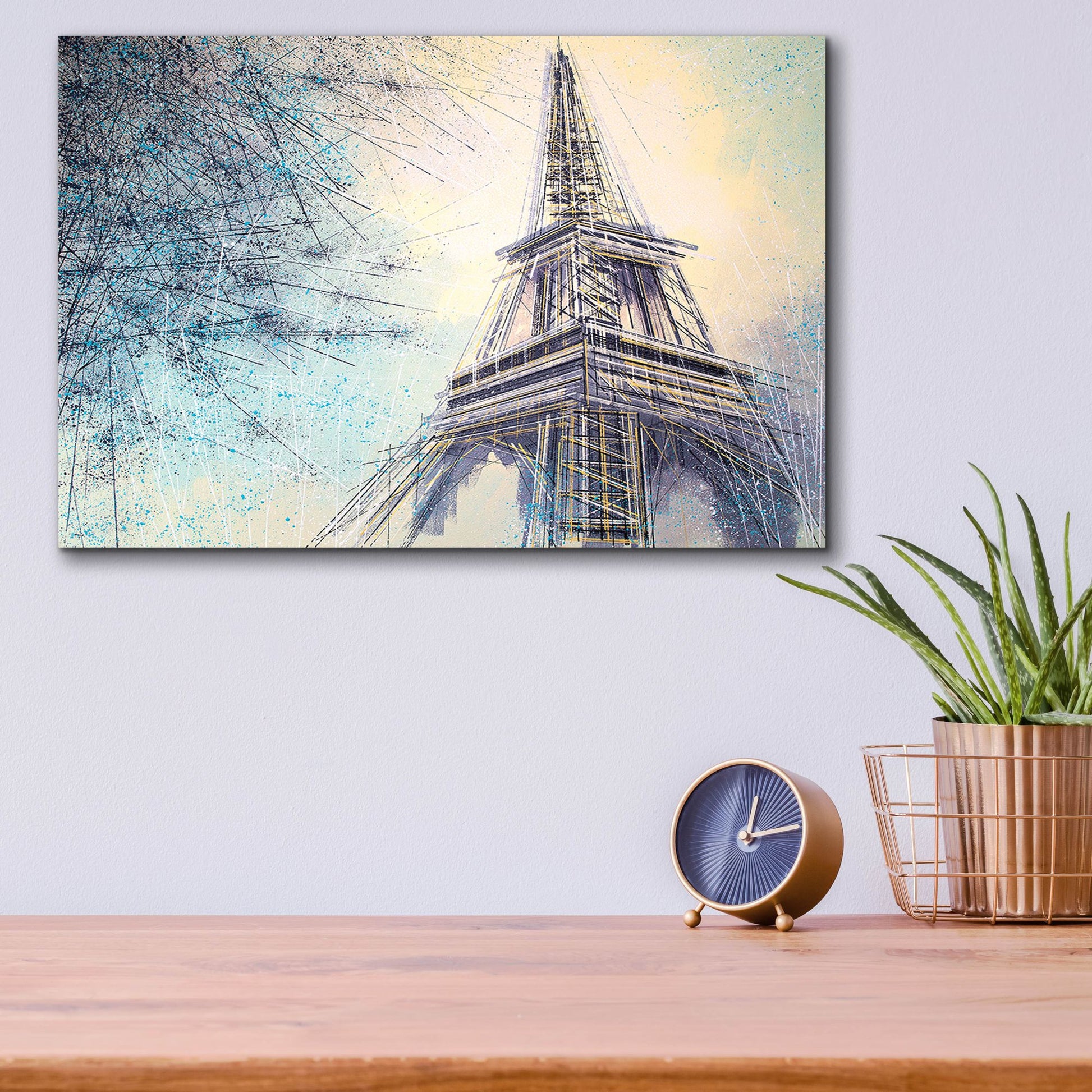 Epic Art 'The Eiffel Tower At Dusk 2' by Marc Todd, Acrylic Glass Wall Art,16x12