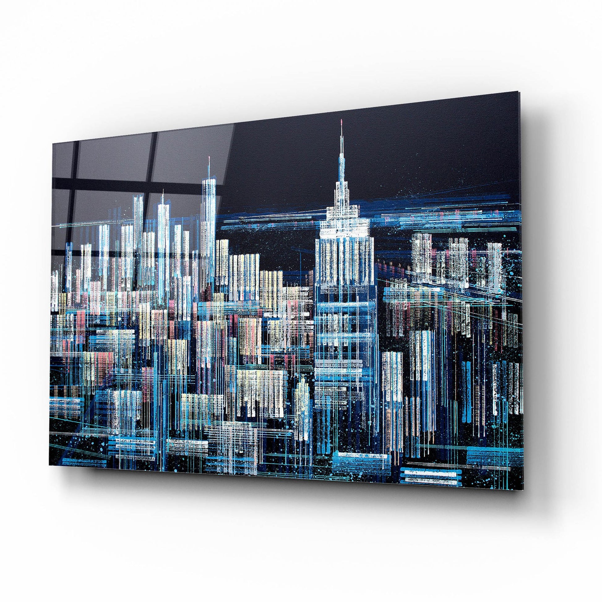 Epic Art 'Manhattan At Midnight' by Marc Todd, Acrylic Glass Wall Art,16x12