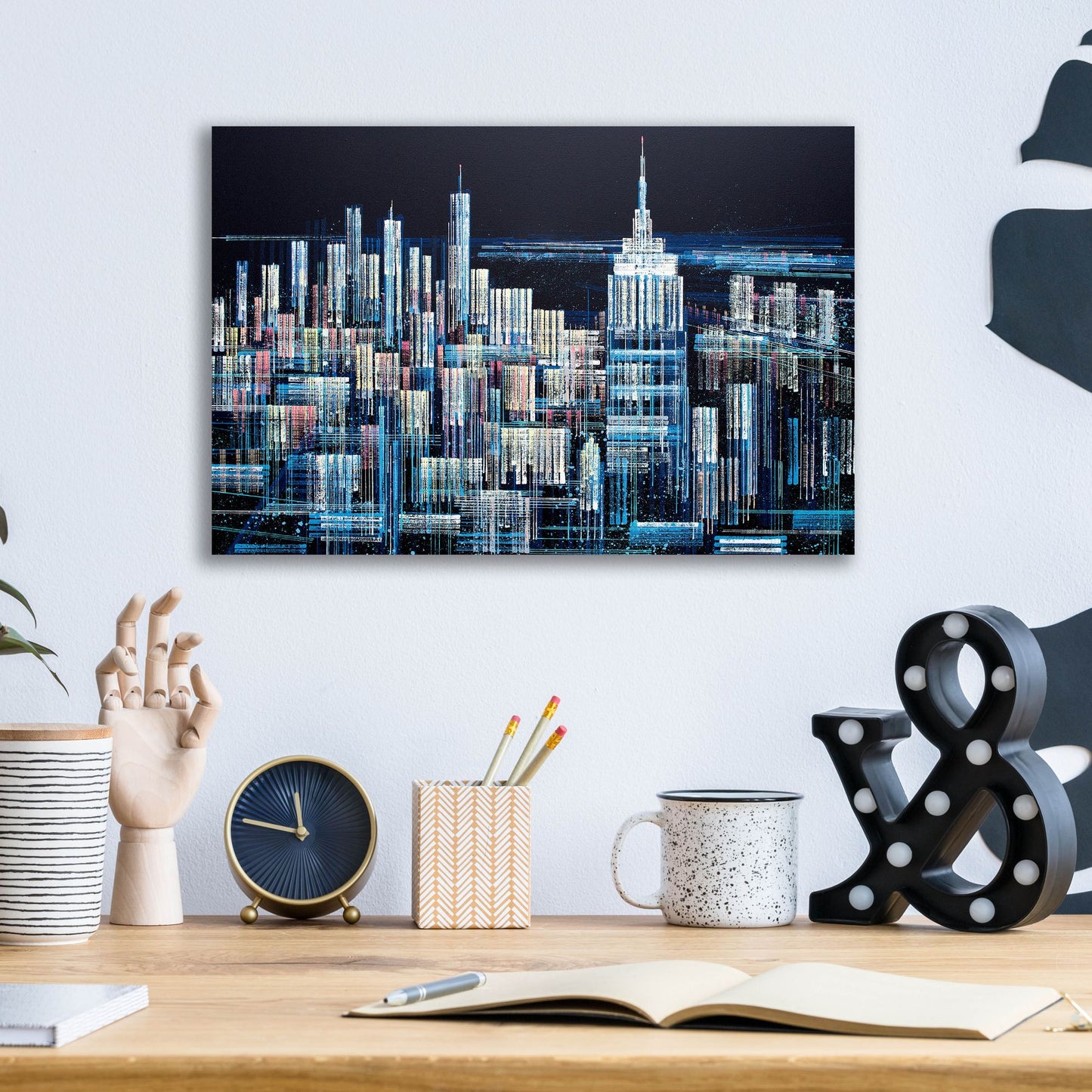 Epic Art 'Manhattan At Midnight' by Marc Todd, Acrylic Glass Wall Art,16x12