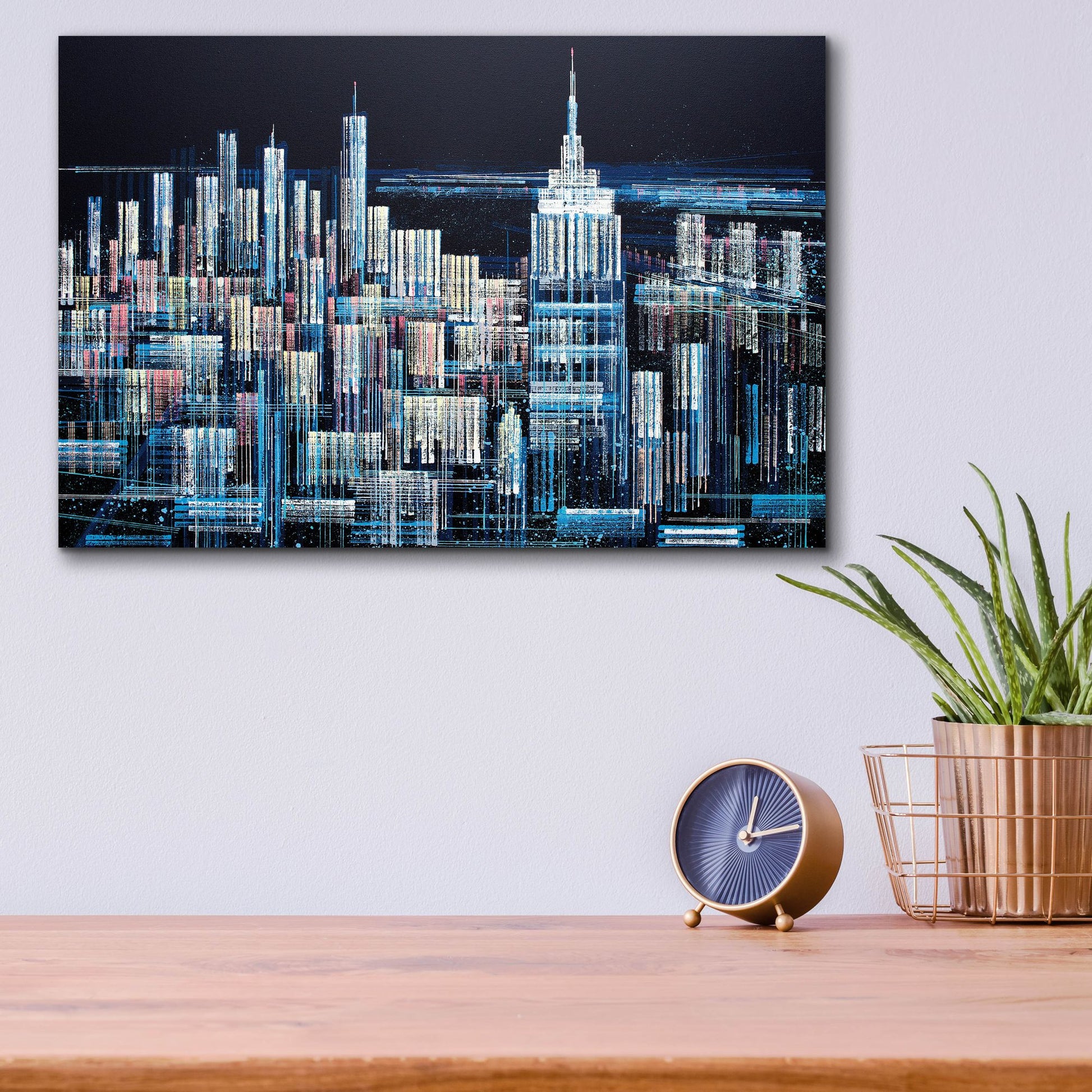 Epic Art 'Manhattan At Midnight' by Marc Todd, Acrylic Glass Wall Art,16x12