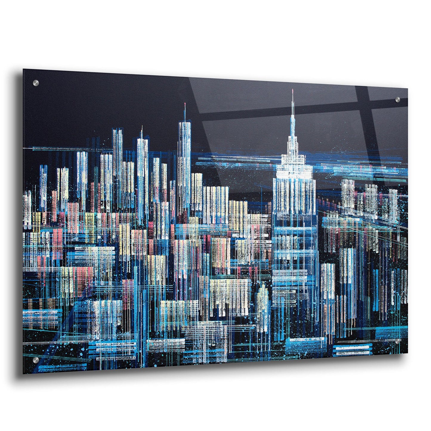 Epic Art 'Manhattan At Midnight' by Marc Todd, Acrylic Glass Wall Art,36x24