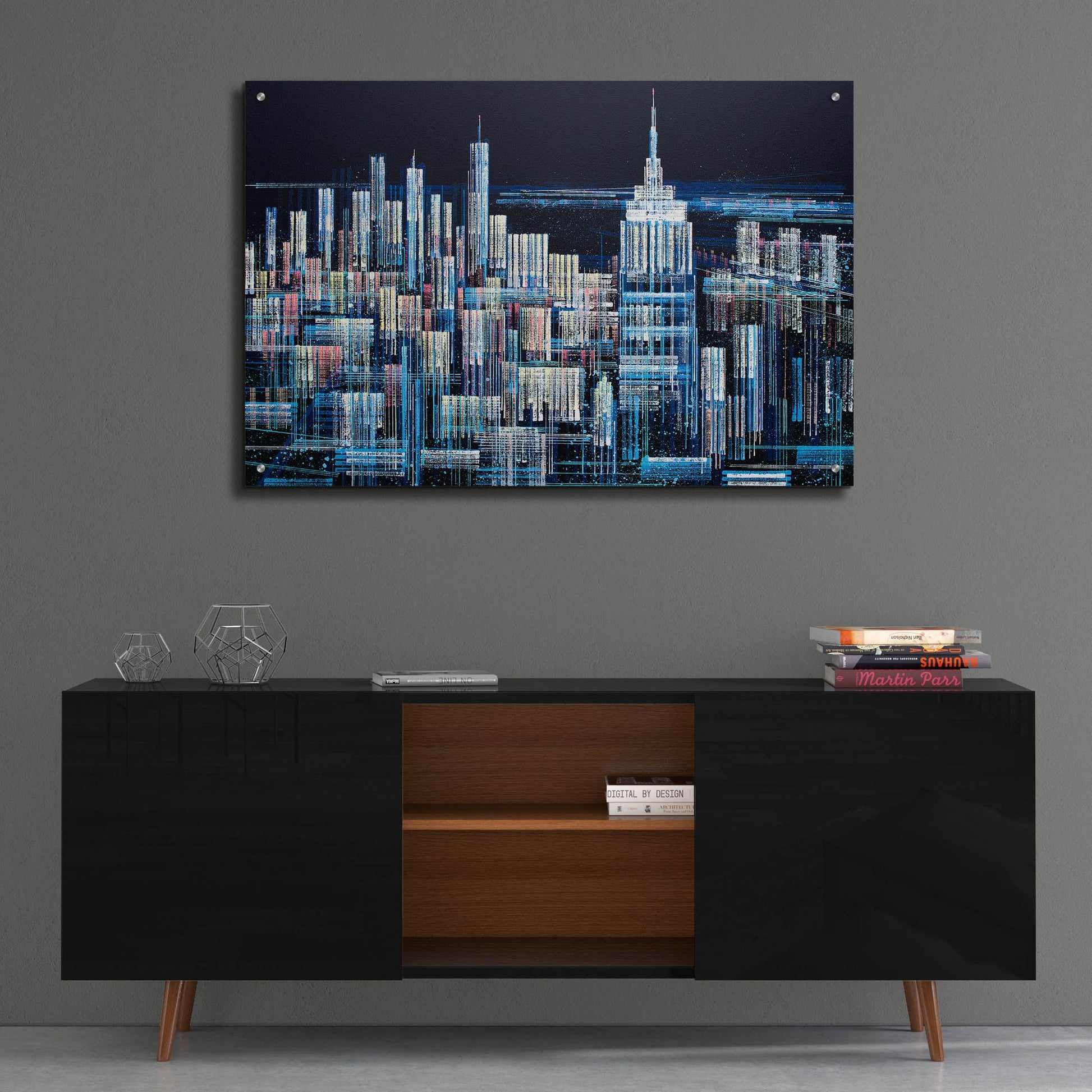 Epic Art 'Manhattan At Midnight' by Marc Todd, Acrylic Glass Wall Art,36x24