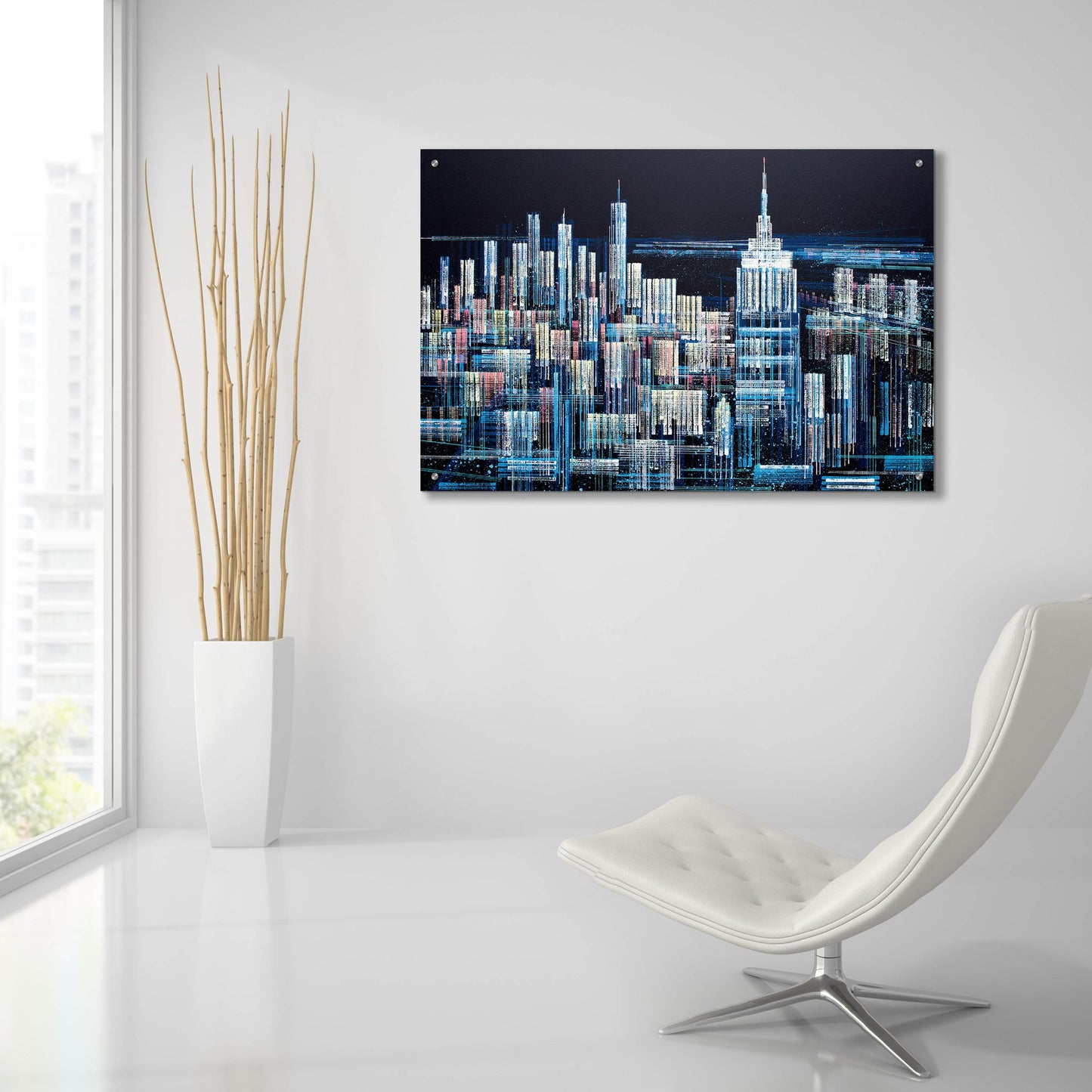 Epic Art 'Manhattan At Midnight' by Marc Todd, Acrylic Glass Wall Art,36x24