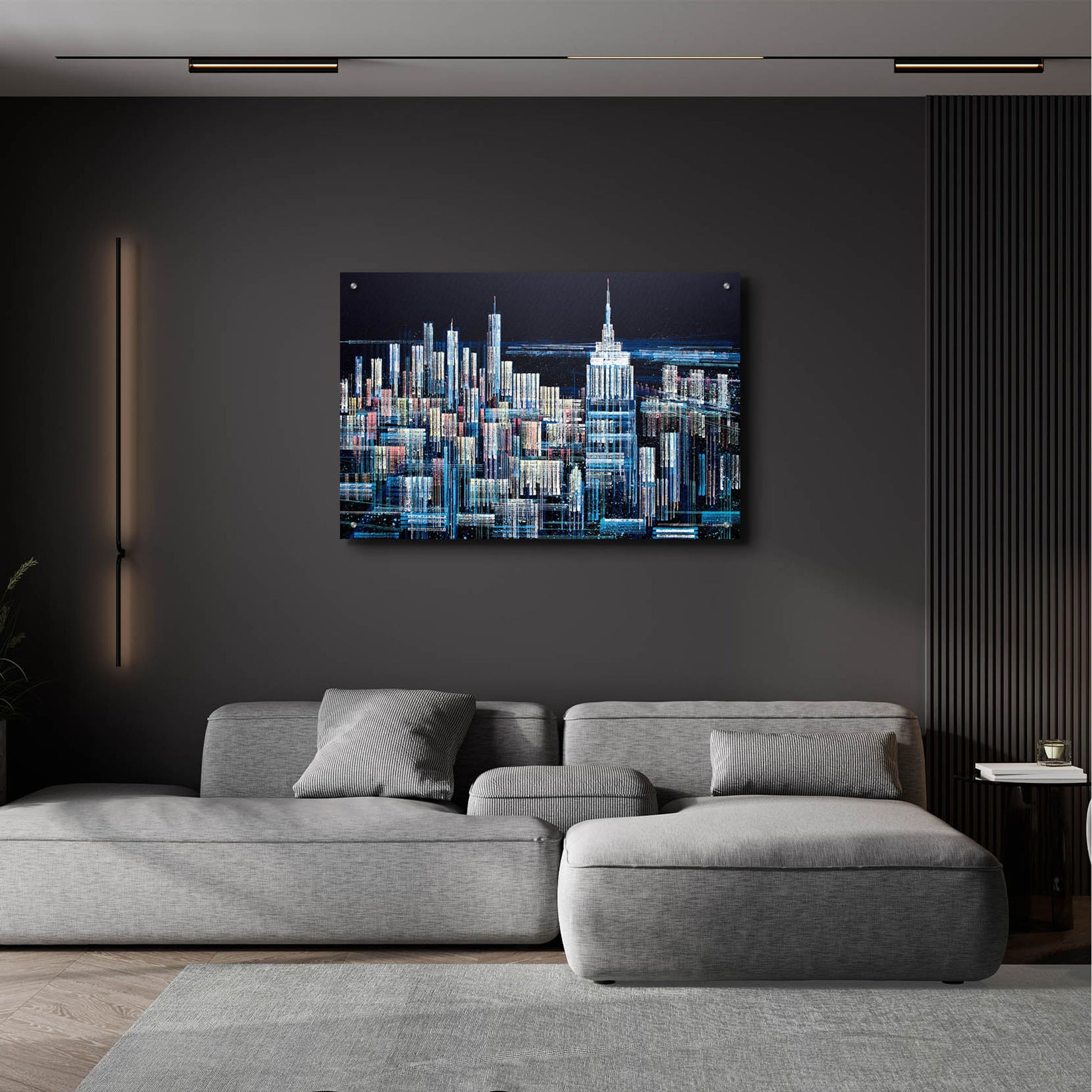 Epic Art 'Manhattan At Midnight' by Marc Todd, Acrylic Glass Wall Art,36x24