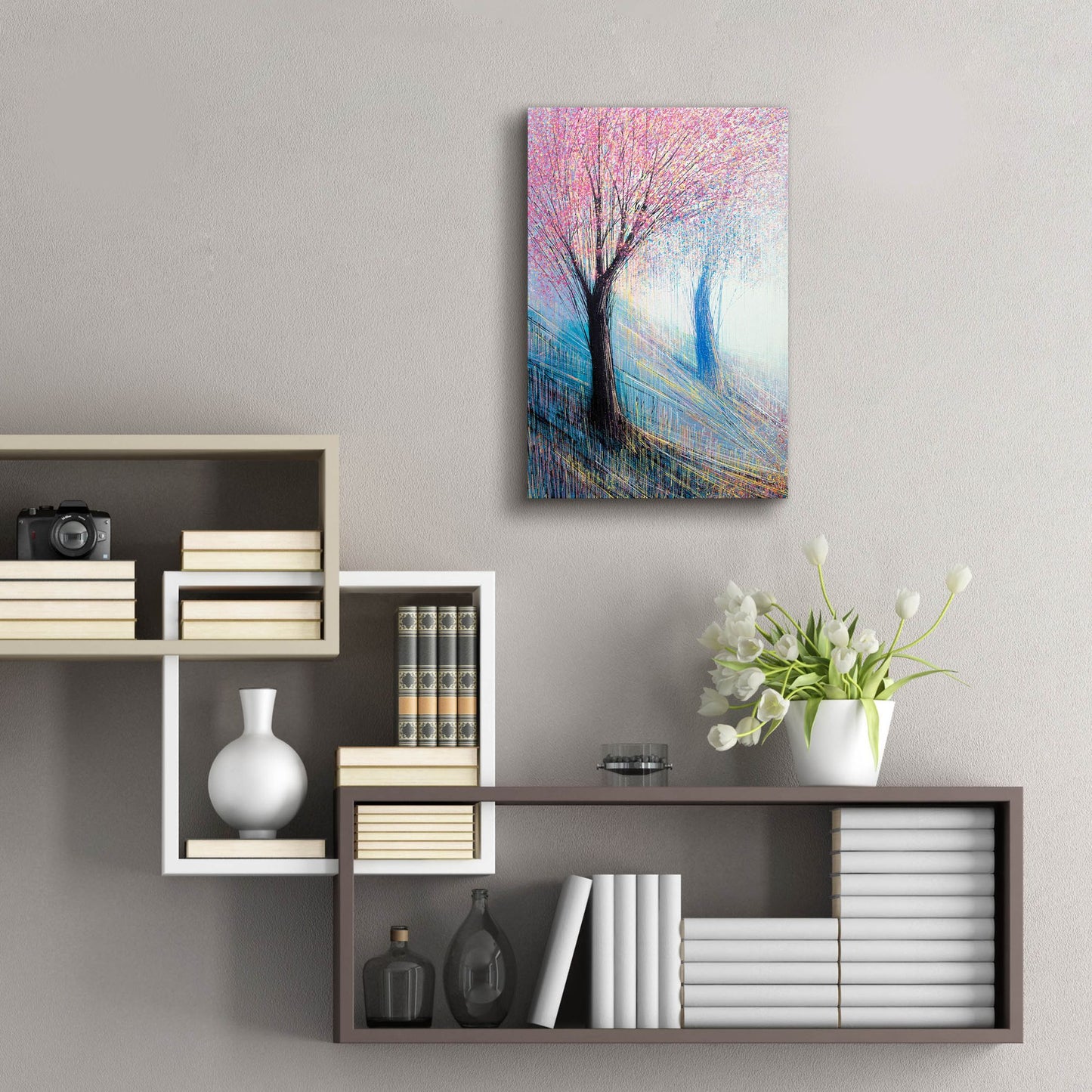 Epic Art 'Blossom with a soft Blue' by Marc Todd, Acrylic Glass Wall Art,16x24