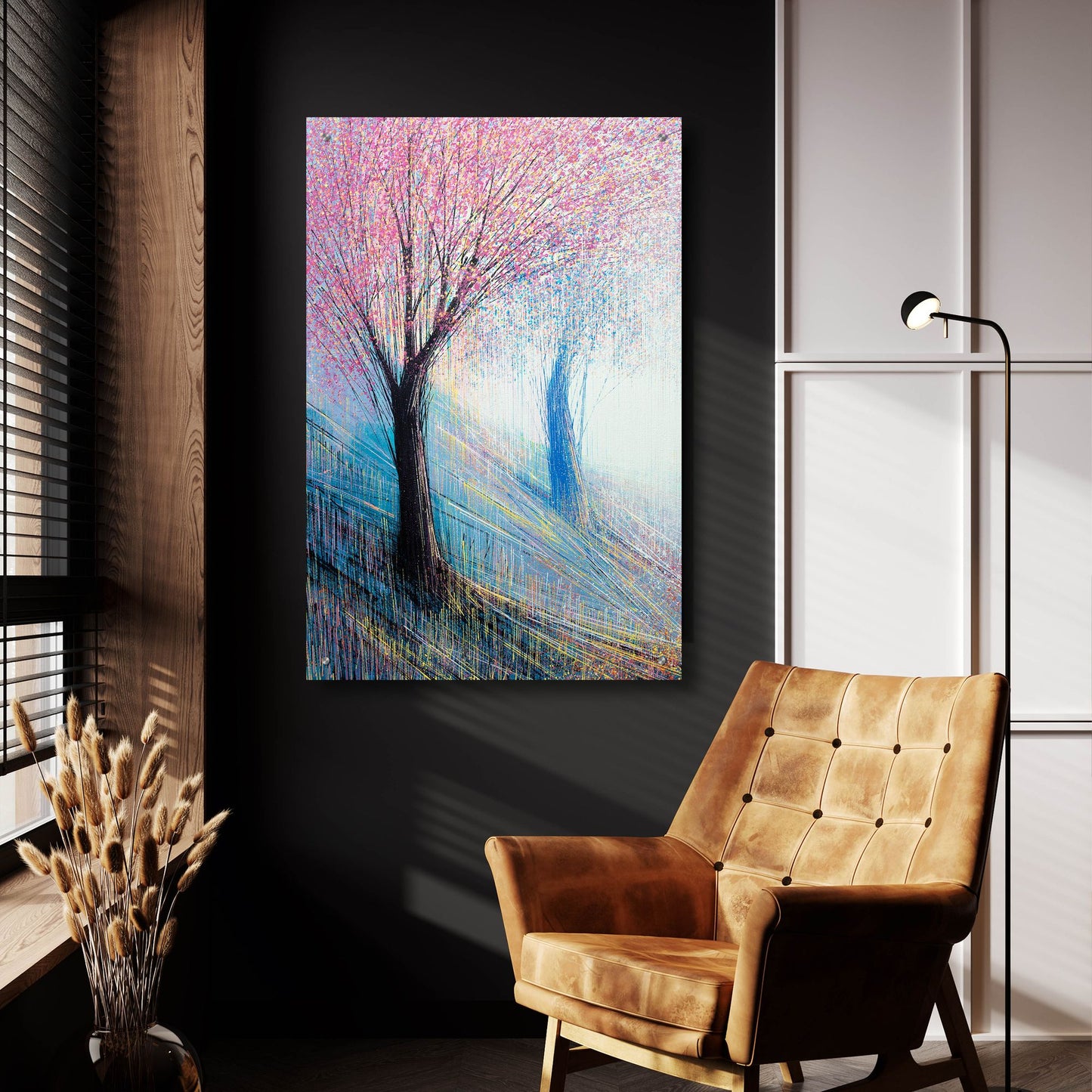 Epic Art 'Blossom with a soft Blue' by Marc Todd, Acrylic Glass Wall Art,24x36