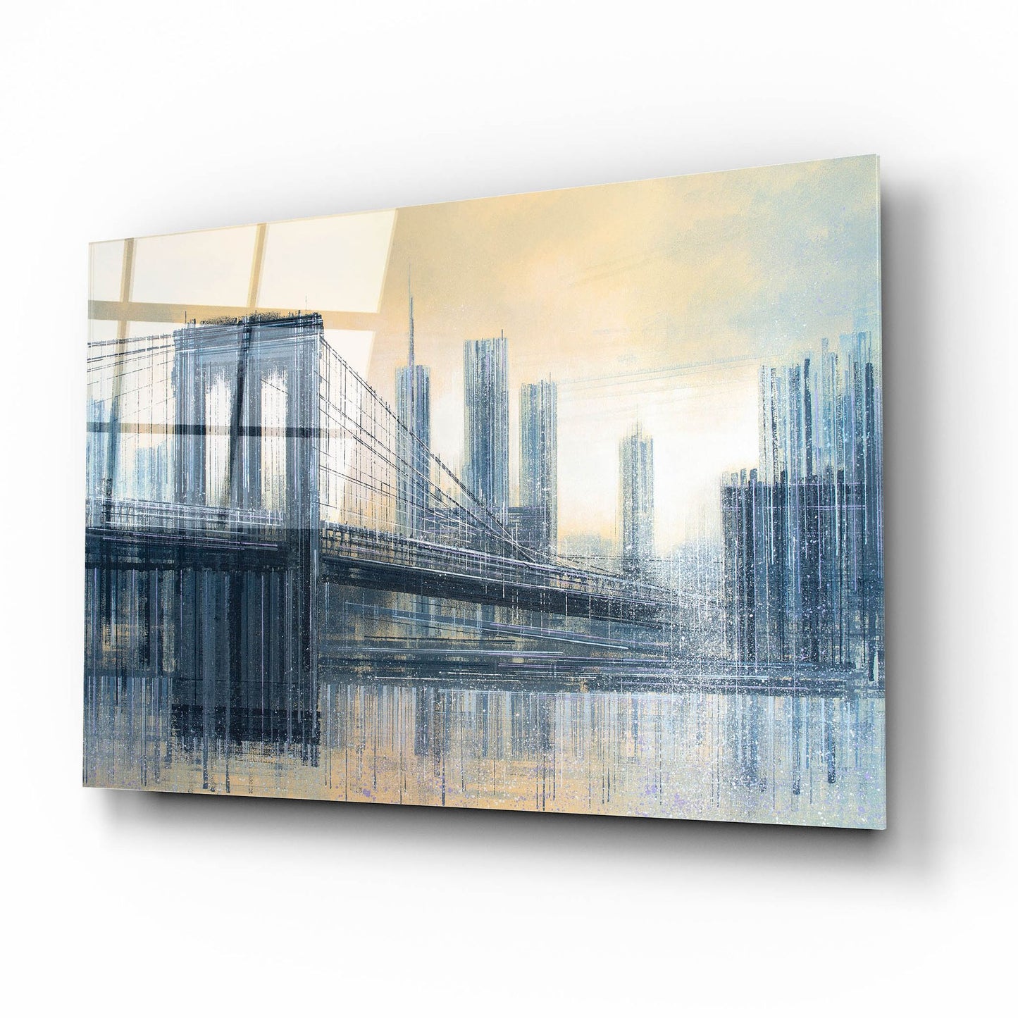 Epic Art 'The Brooklyn Bridge As The Sun Sets' by Marc Todd, Acrylic Glass Wall Art,16x12