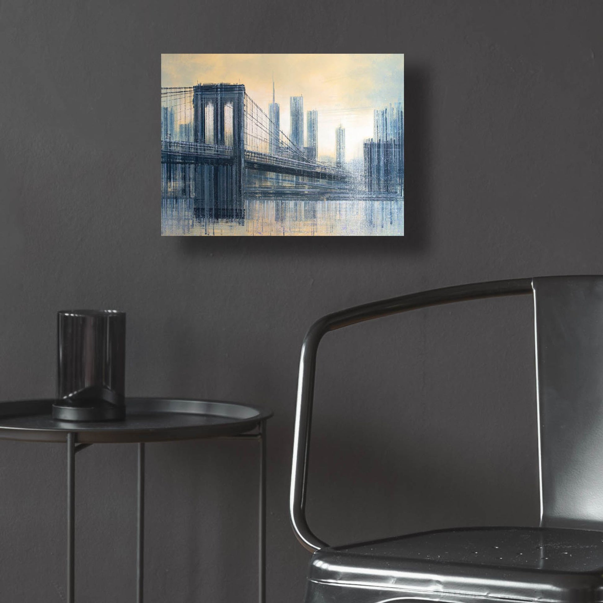 Epic Art 'The Brooklyn Bridge As The Sun Sets' by Marc Todd, Acrylic Glass Wall Art,16x12