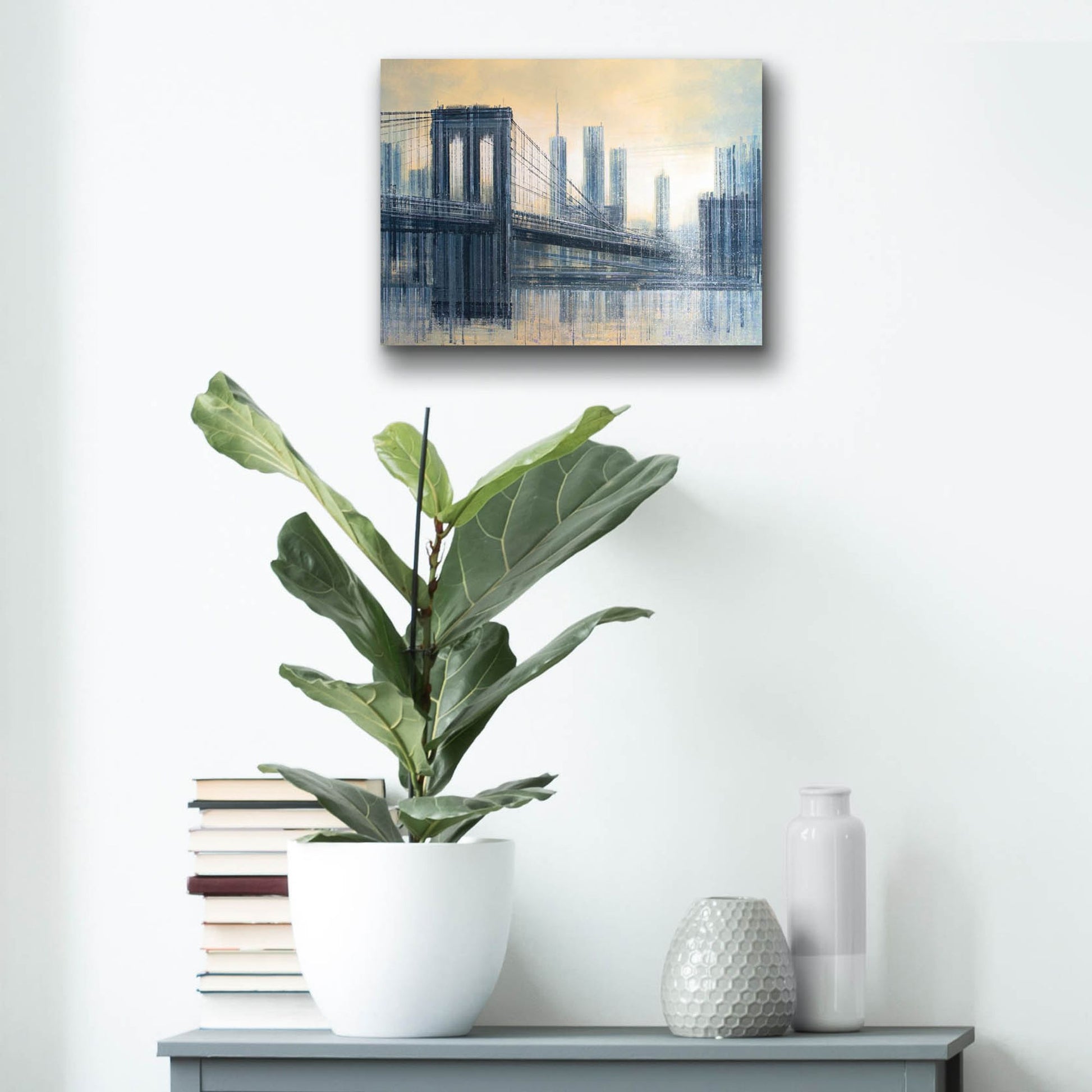 Epic Art 'The Brooklyn Bridge As The Sun Sets' by Marc Todd, Acrylic Glass Wall Art,16x12