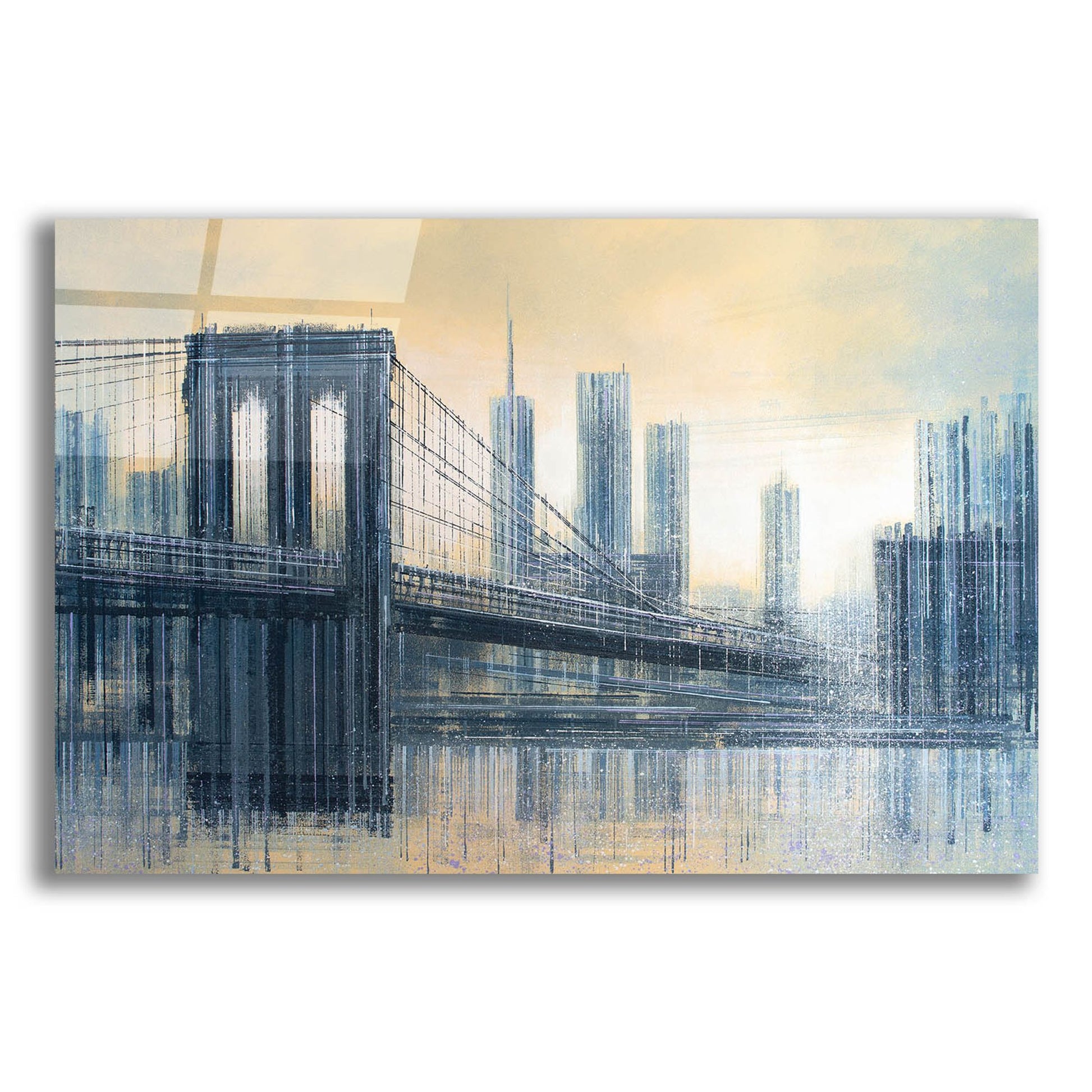 Epic Art 'The Brooklyn Bridge As The Sun Sets' by Marc Todd, Acrylic Glass Wall Art,24x16