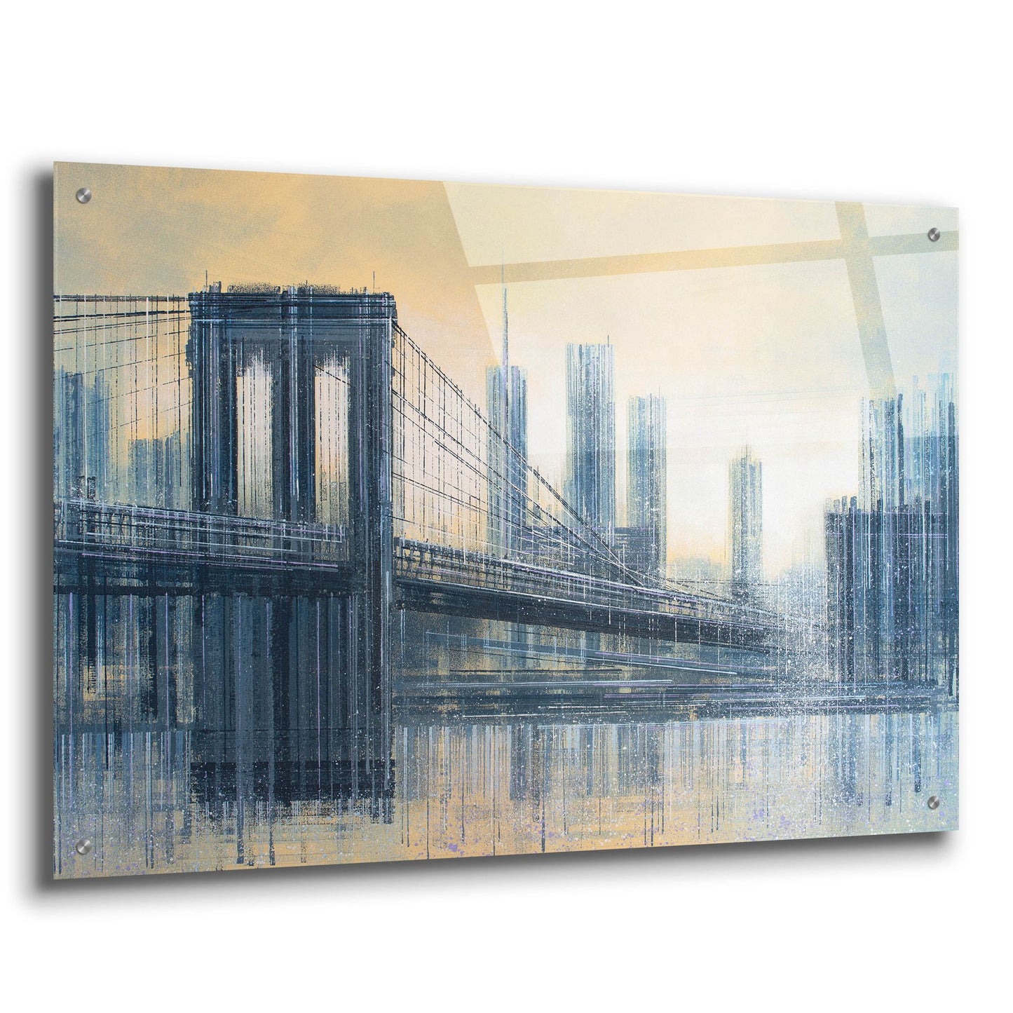 Epic Art 'The Brooklyn Bridge As The Sun Sets' by Marc Todd, Acrylic Glass Wall Art,36x24