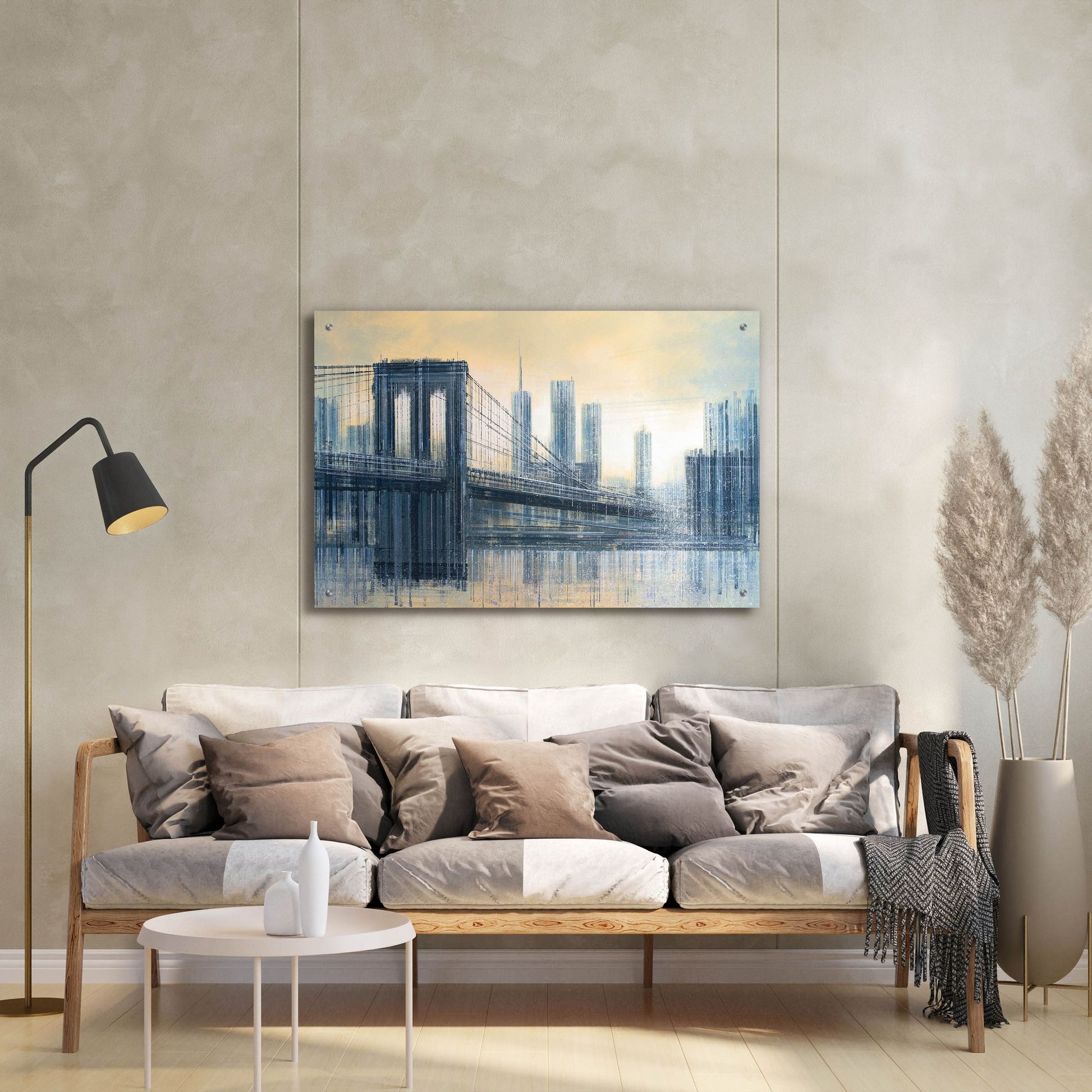 Epic Art 'The Brooklyn Bridge As The Sun Sets' by Marc Todd, Acrylic Glass Wall Art,36x24