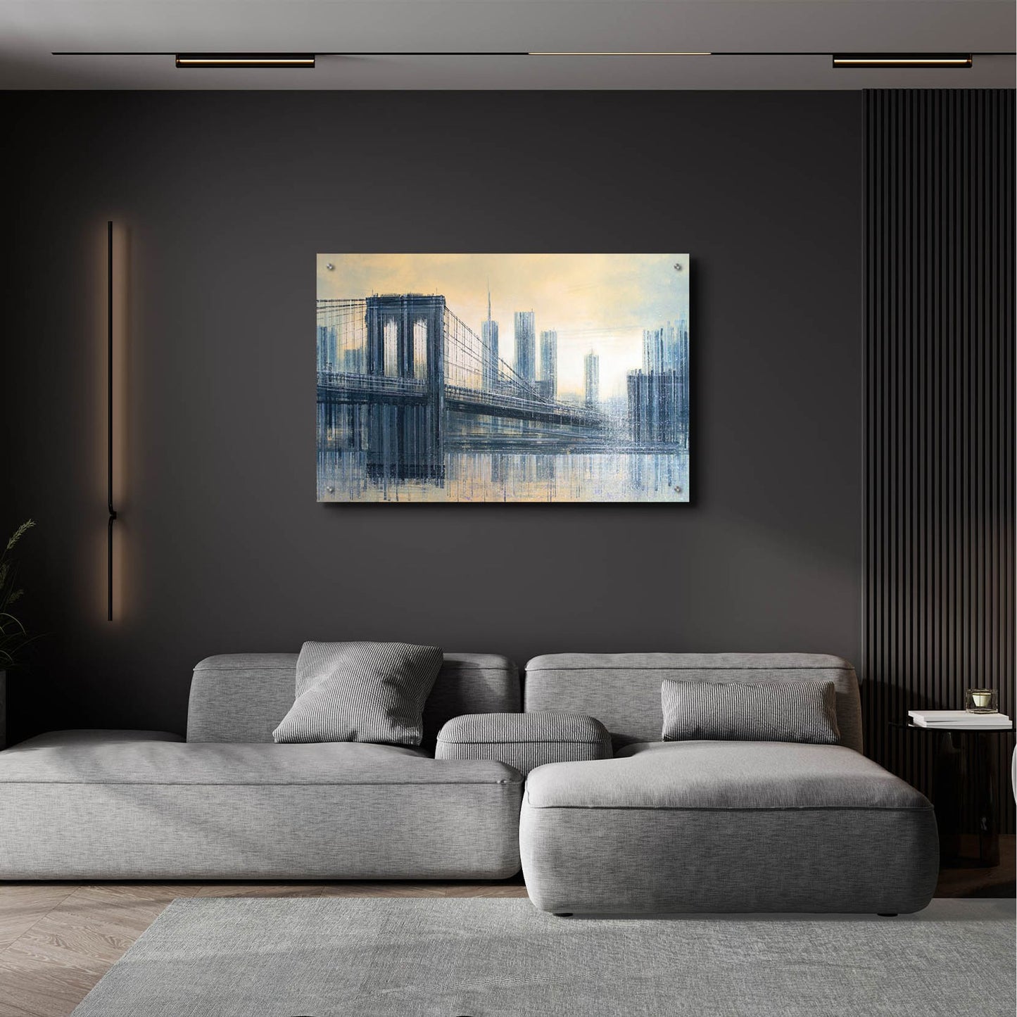 Epic Art 'The Brooklyn Bridge As The Sun Sets' by Marc Todd, Acrylic Glass Wall Art,36x24