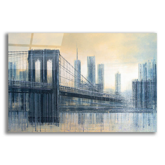 Epic Art 'The Brooklyn Bridge As The Sun Sets' by Marc Todd, Acrylic Glass Wall Art