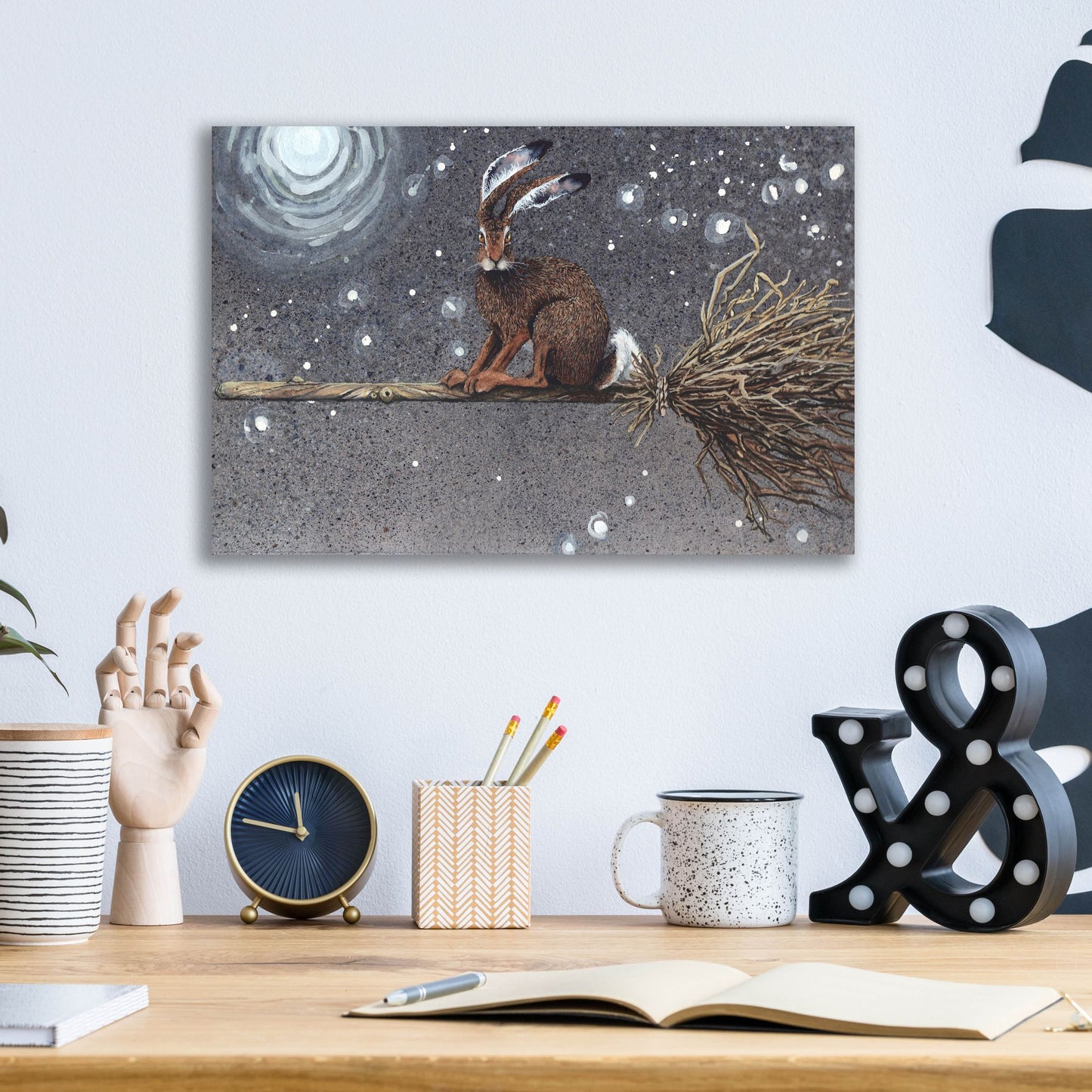 Epic Art 'Flyaway Hare' by Maggie Vandewalle, Acrylic Glass Wall Art,16x12