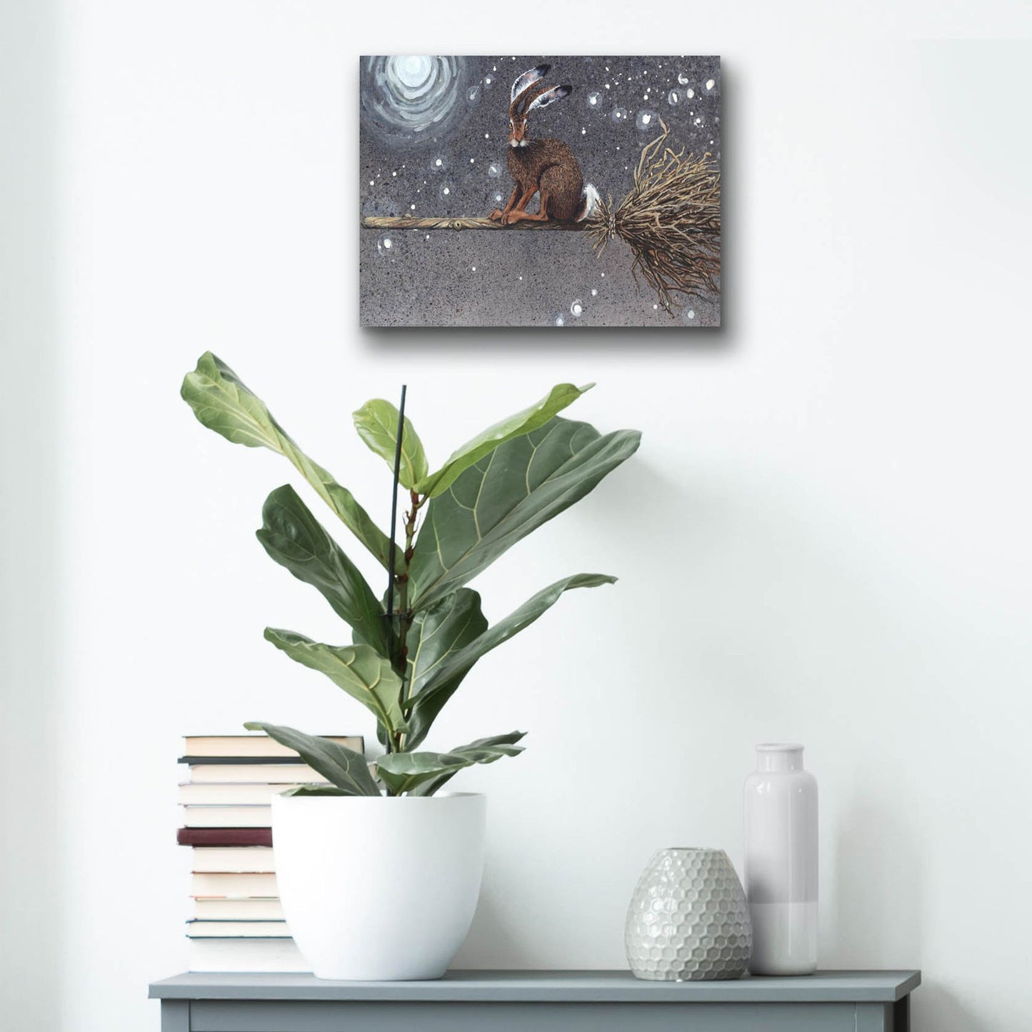 Epic Art 'Flyaway Hare' by Maggie Vandewalle, Acrylic Glass Wall Art,16x12