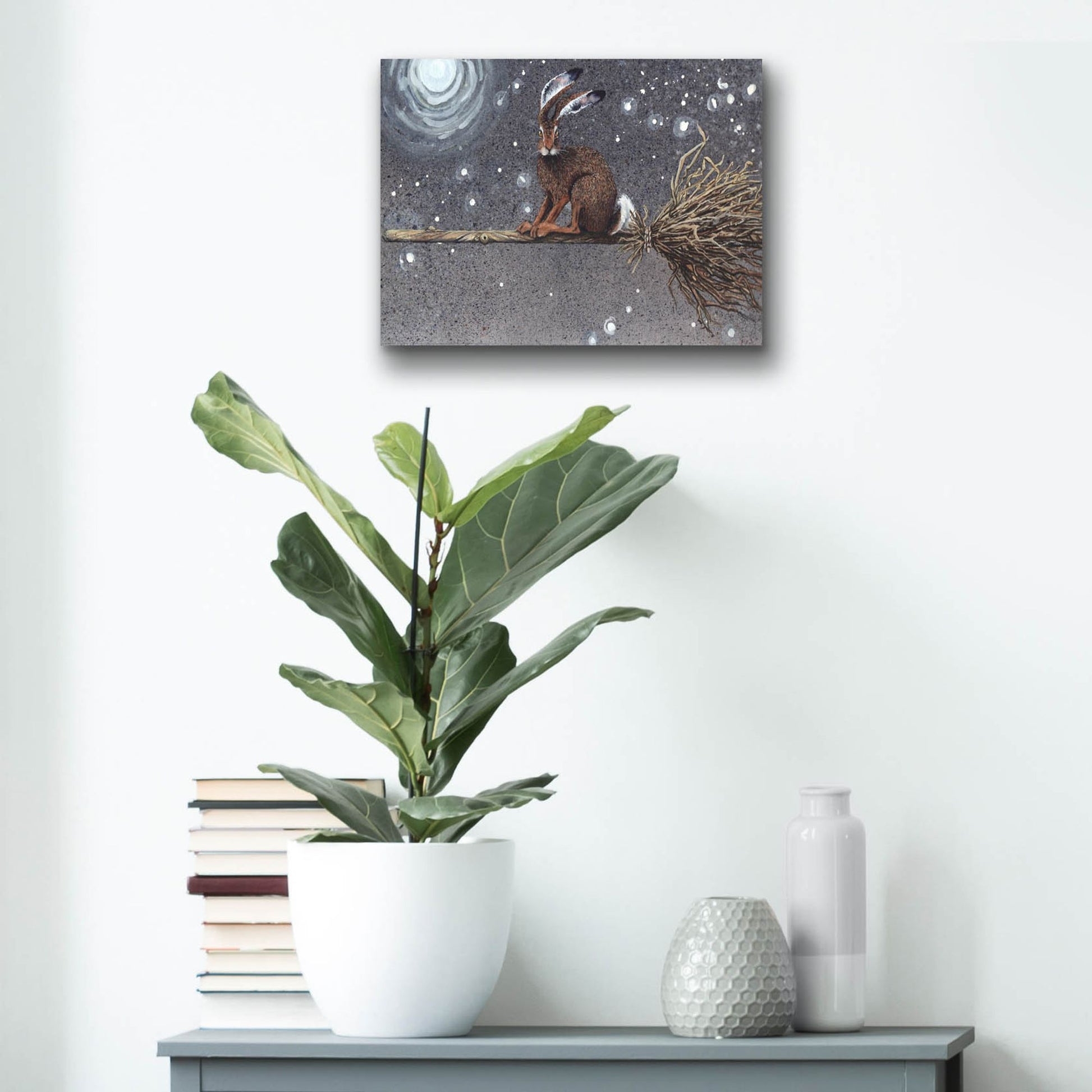 Epic Art 'Flyaway Hare' by Maggie Vandewalle, Acrylic Glass Wall Art,16x12