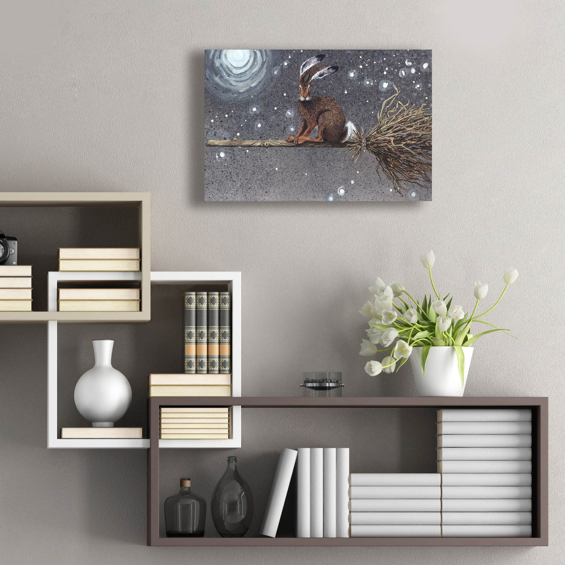 Epic Art 'Flyaway Hare' by Maggie Vandewalle, Acrylic Glass Wall Art,24x16