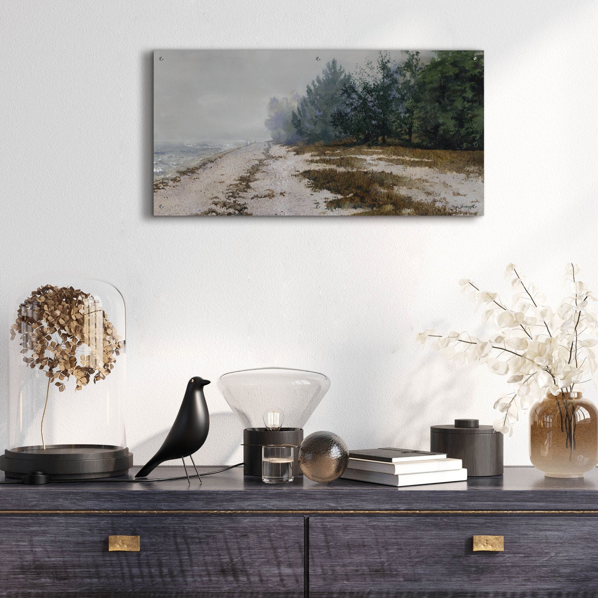 Epic Art 'Morning Fog' by Maggie Vandewalle, Acrylic Glass Wall Art,48x24