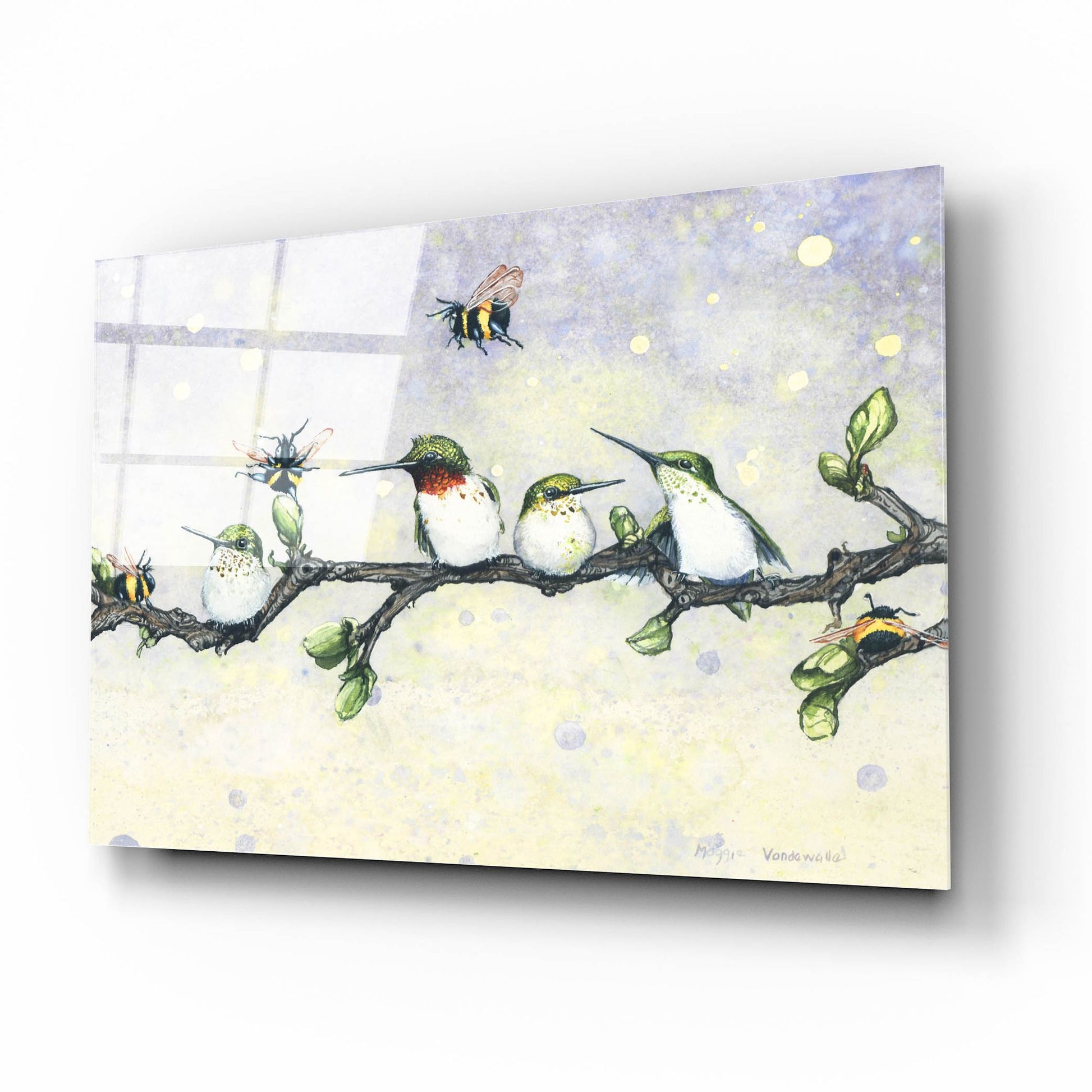 Epic Art 'The Birds and the Bees' by Maggie Vandewalle, Acrylic Glass Wall Art,16x12