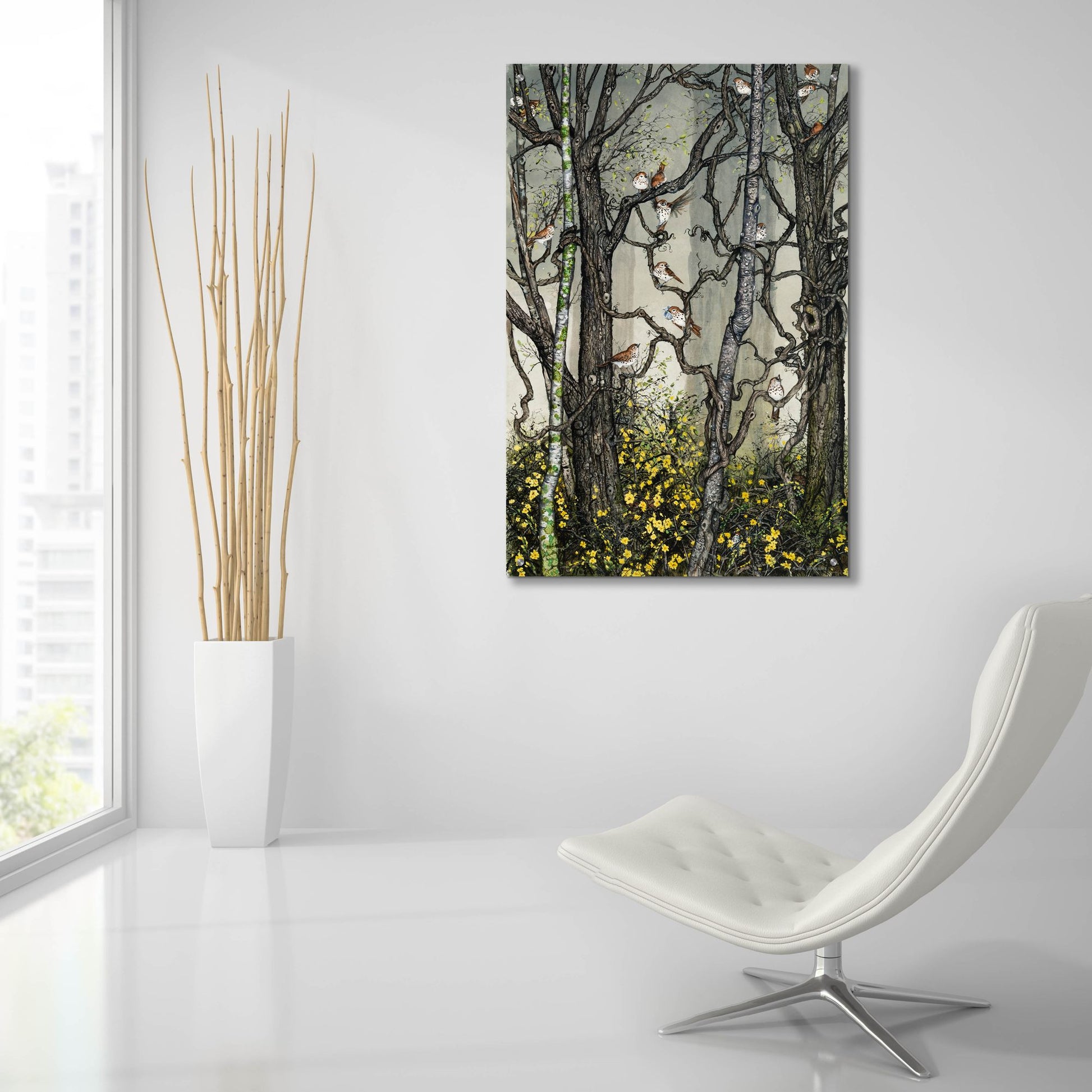 Epic Art 'Winter Jasmine' by Maggie Vandewalle, Acrylic Glass Wall Art,24x36